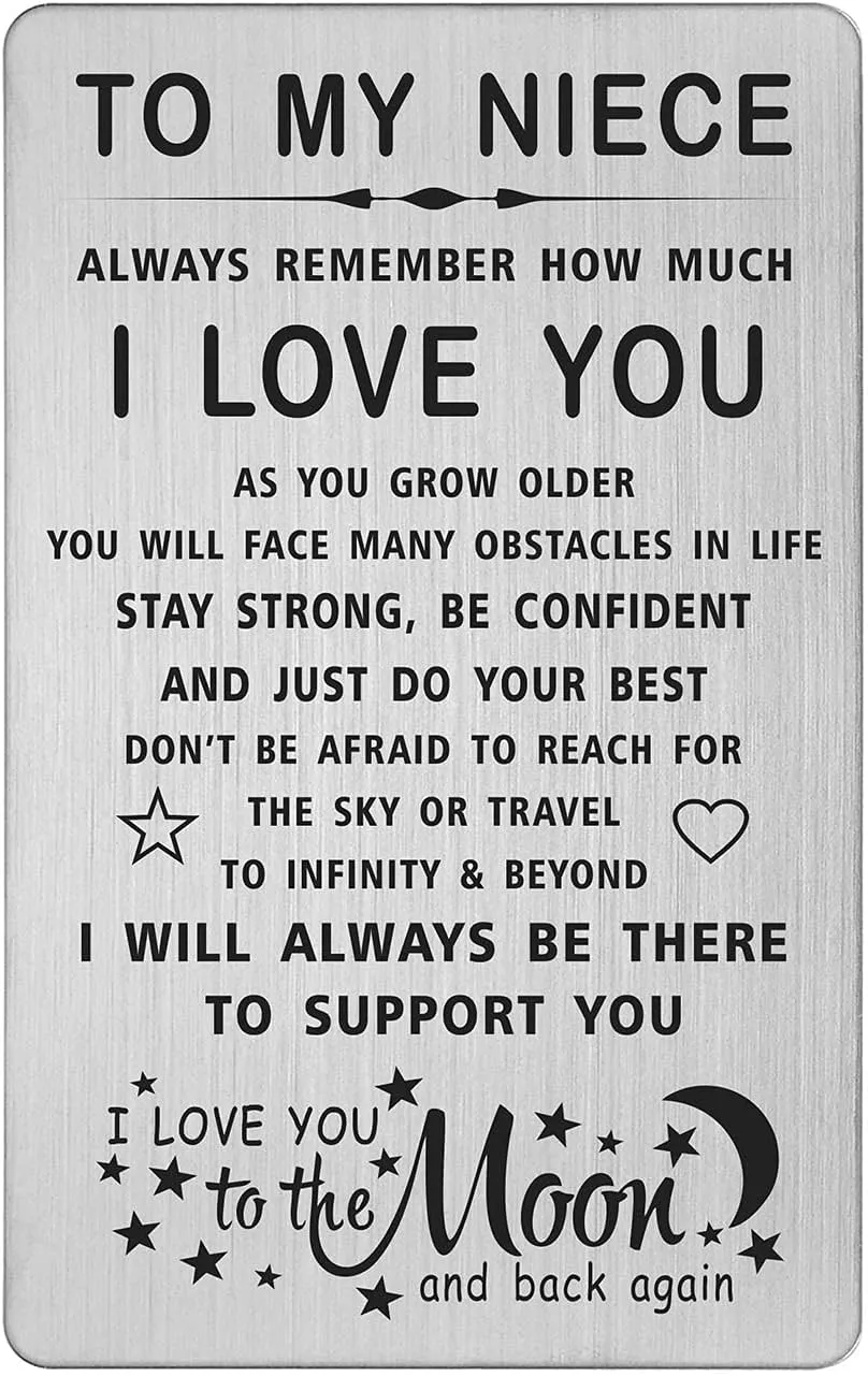 I Love My Niece Metal Wallet Card