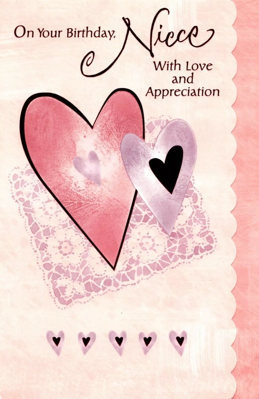 Happy Birthday Niece Pink & Red Heart