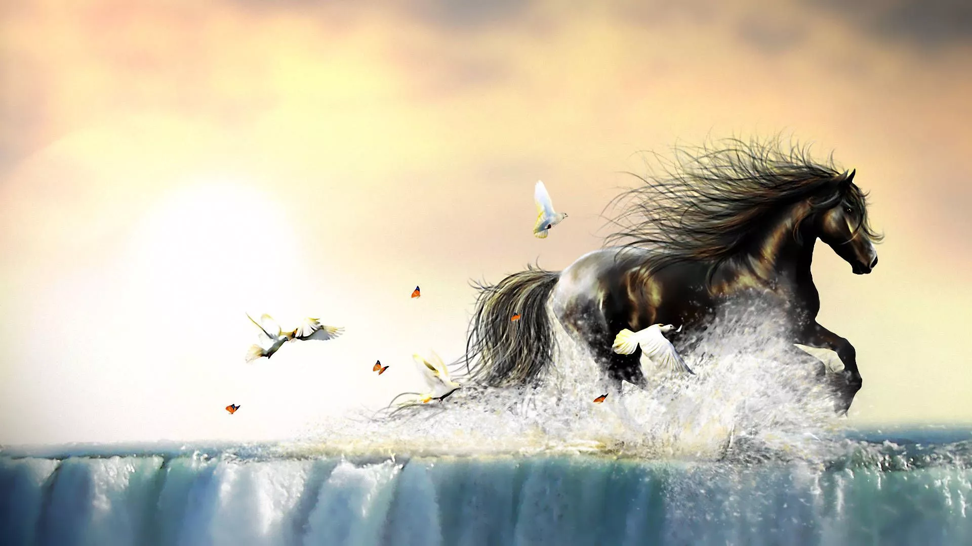 Download Water HD Horse Wallpaper