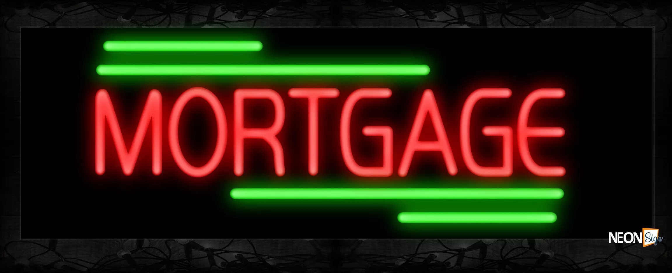 Mortgage With Broken Line Neon Sign