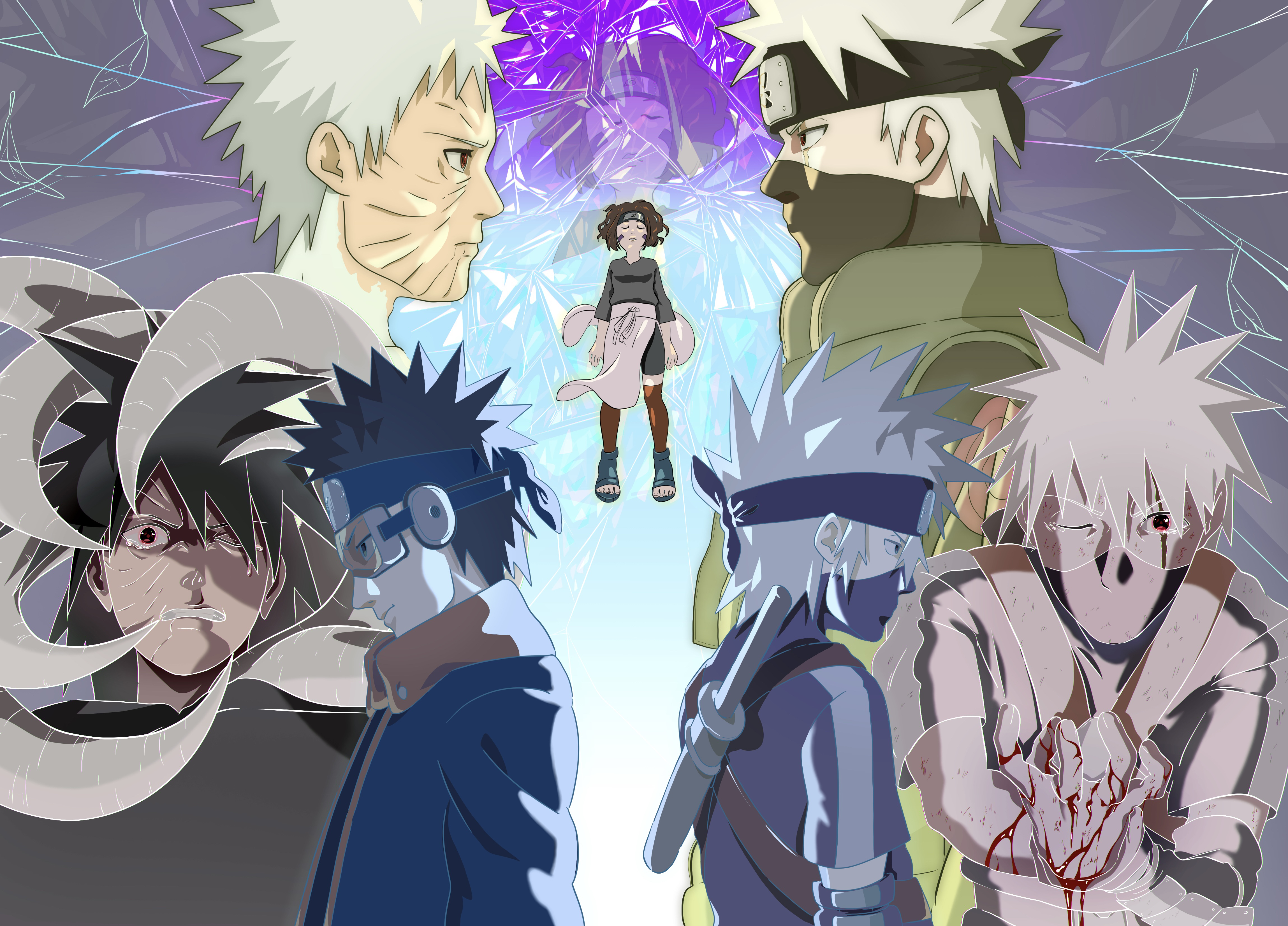 Naruto Legends: Obito, Kakashi & Rin in Stunning 4K Ultra HD Wallpaper by アライ