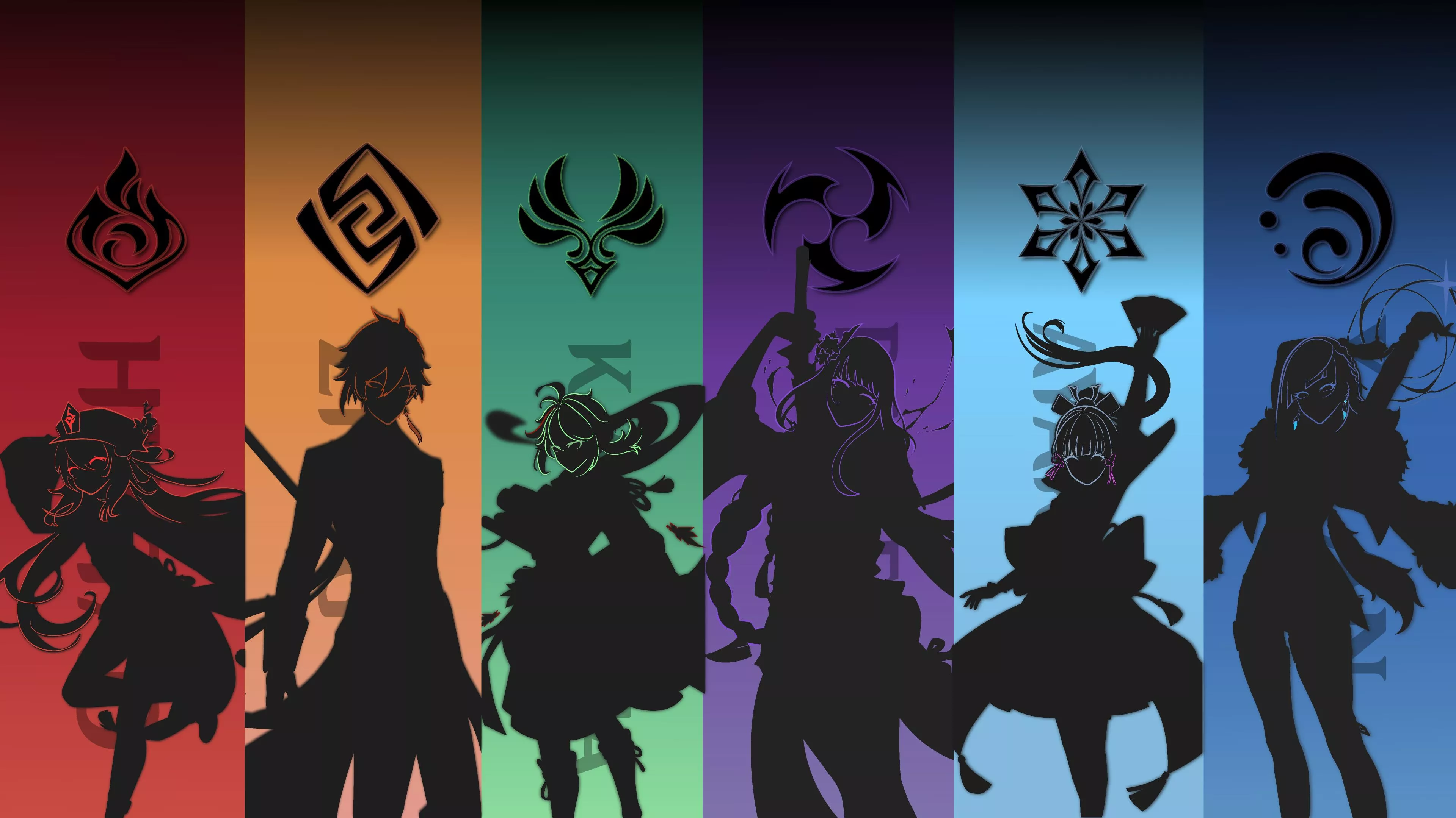Silhouette Wallpaper 4k Genshin Impact