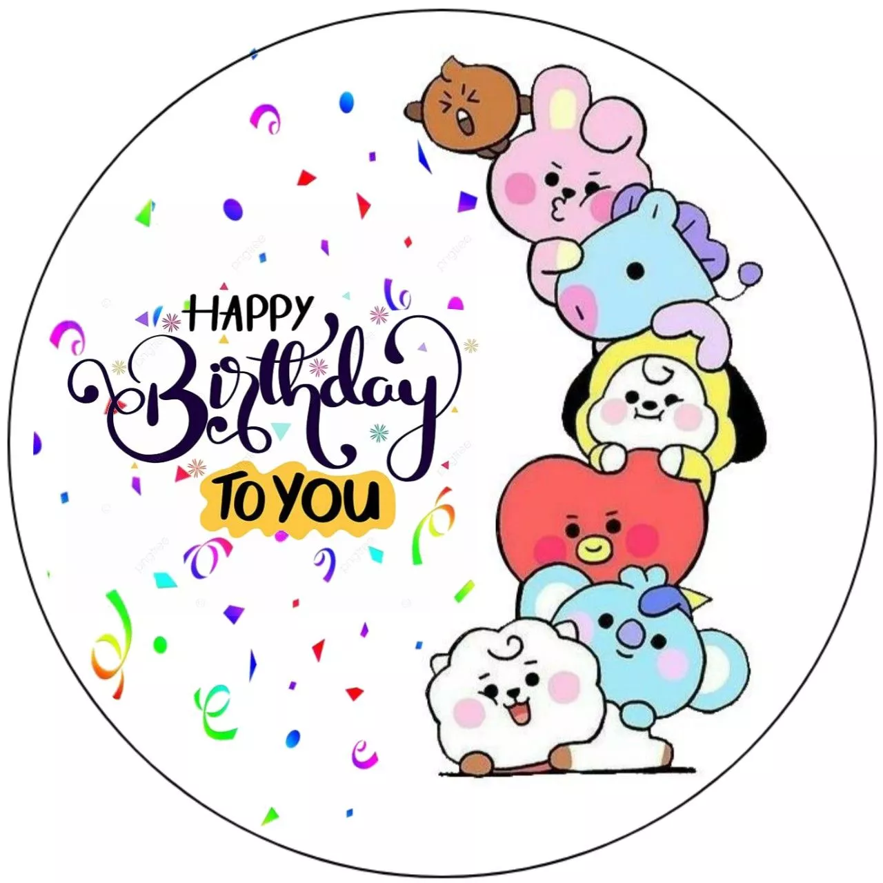 Topper cake happy birthday bt21