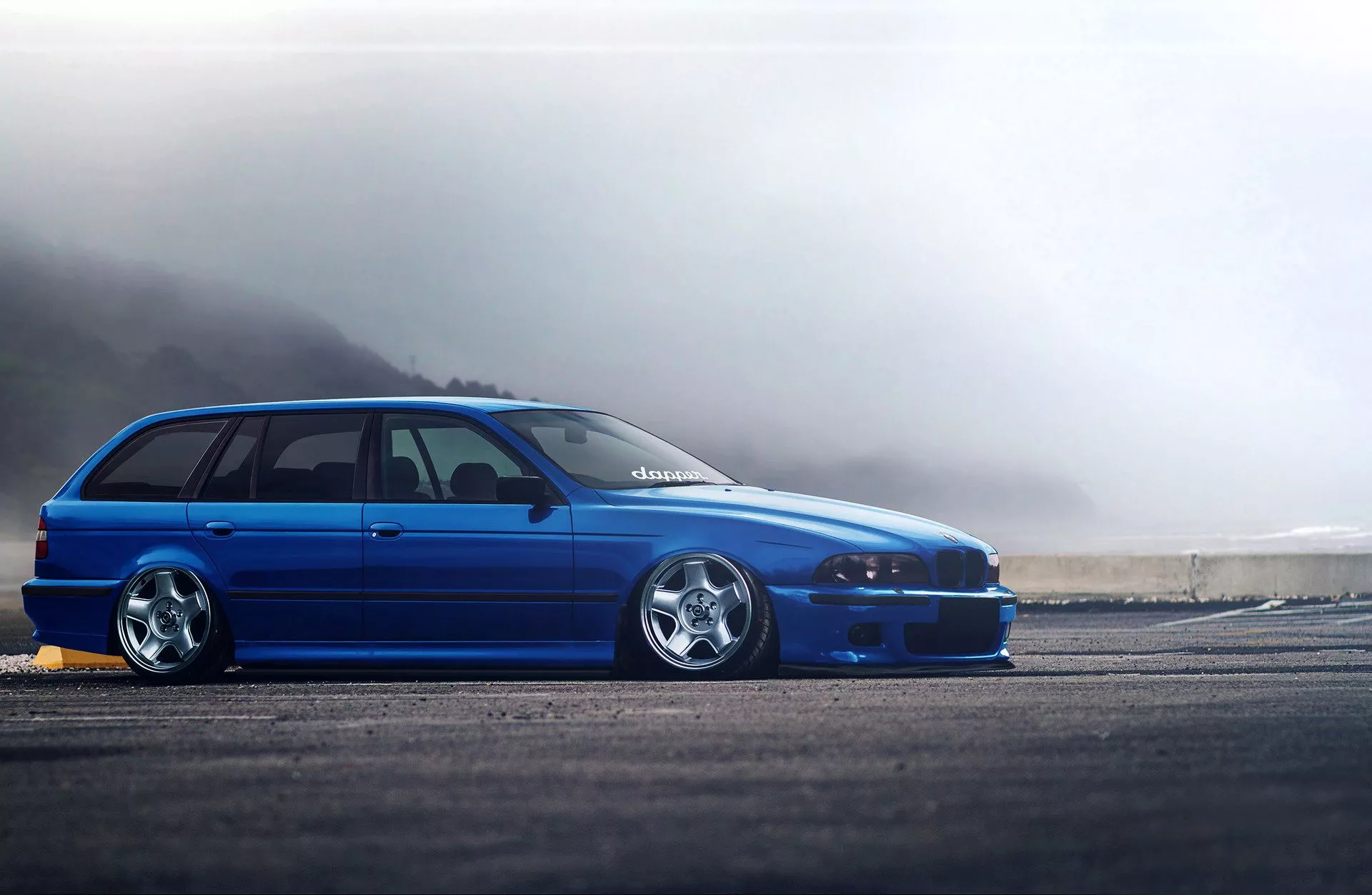 Wallpaper BMW, Blue, E39, Stance, Low
