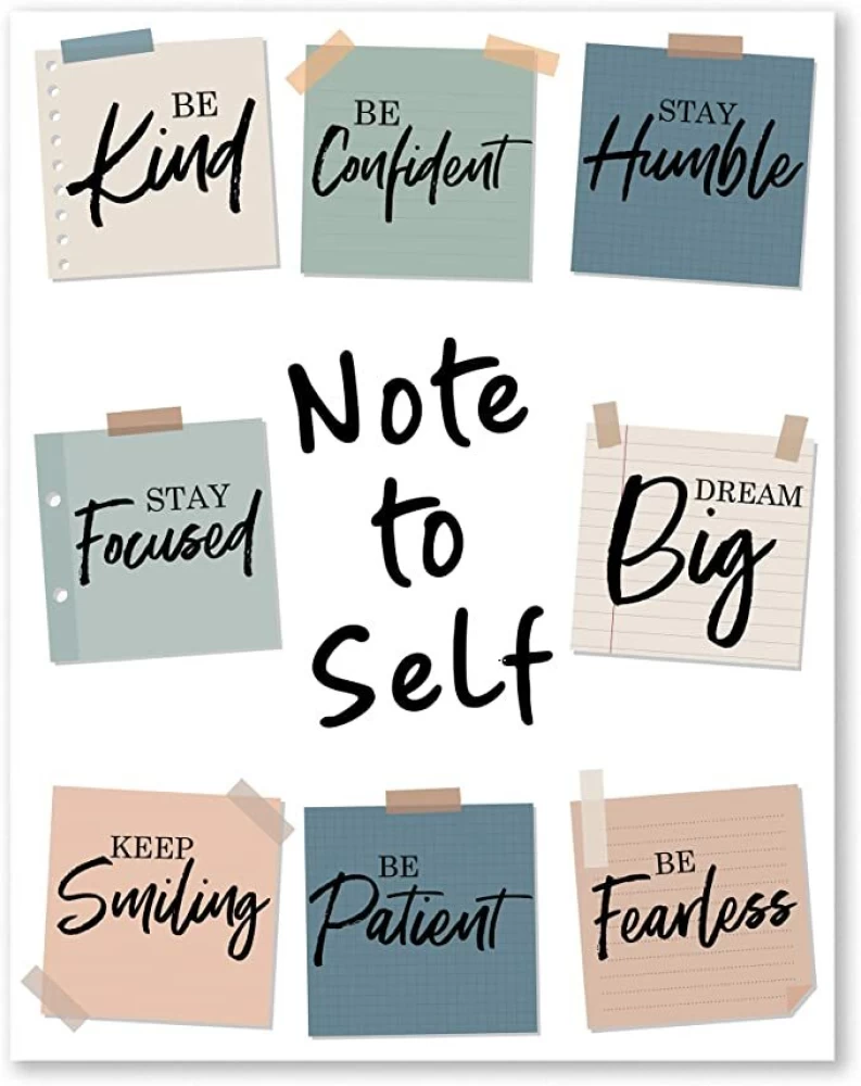 Note to Self Inspirational Wall Art