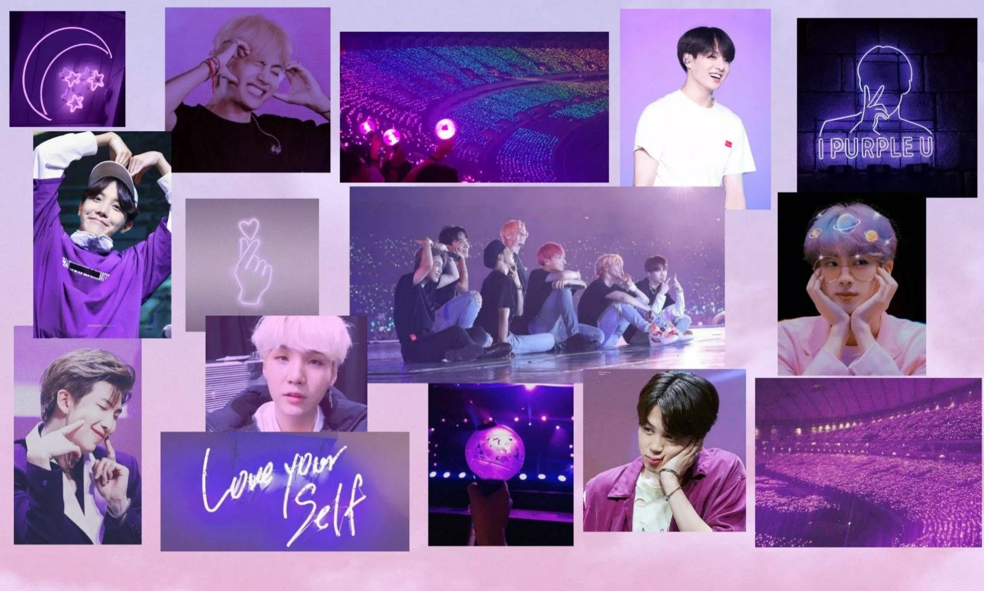 Bts Purple Theme Collage Aesthetic