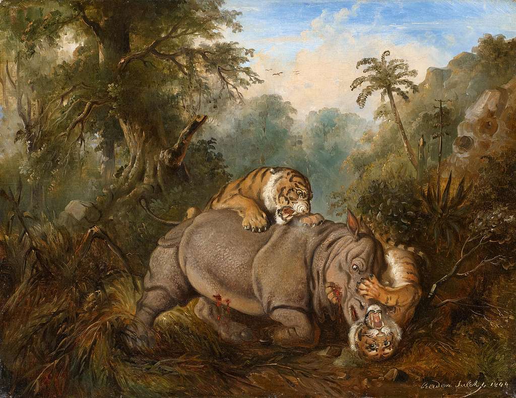 tigers, Paintings by raden saleh Image