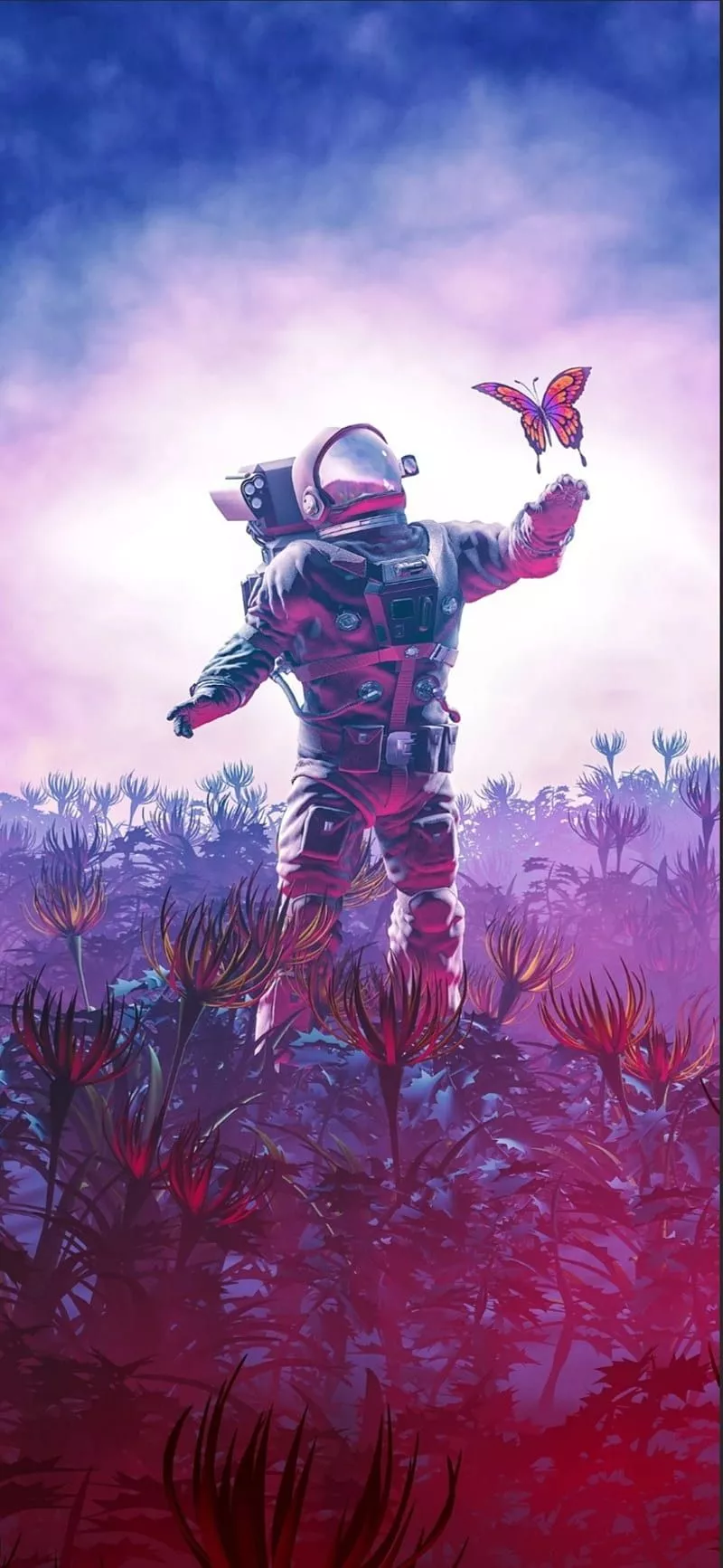 HD purple astronaut wallpaper