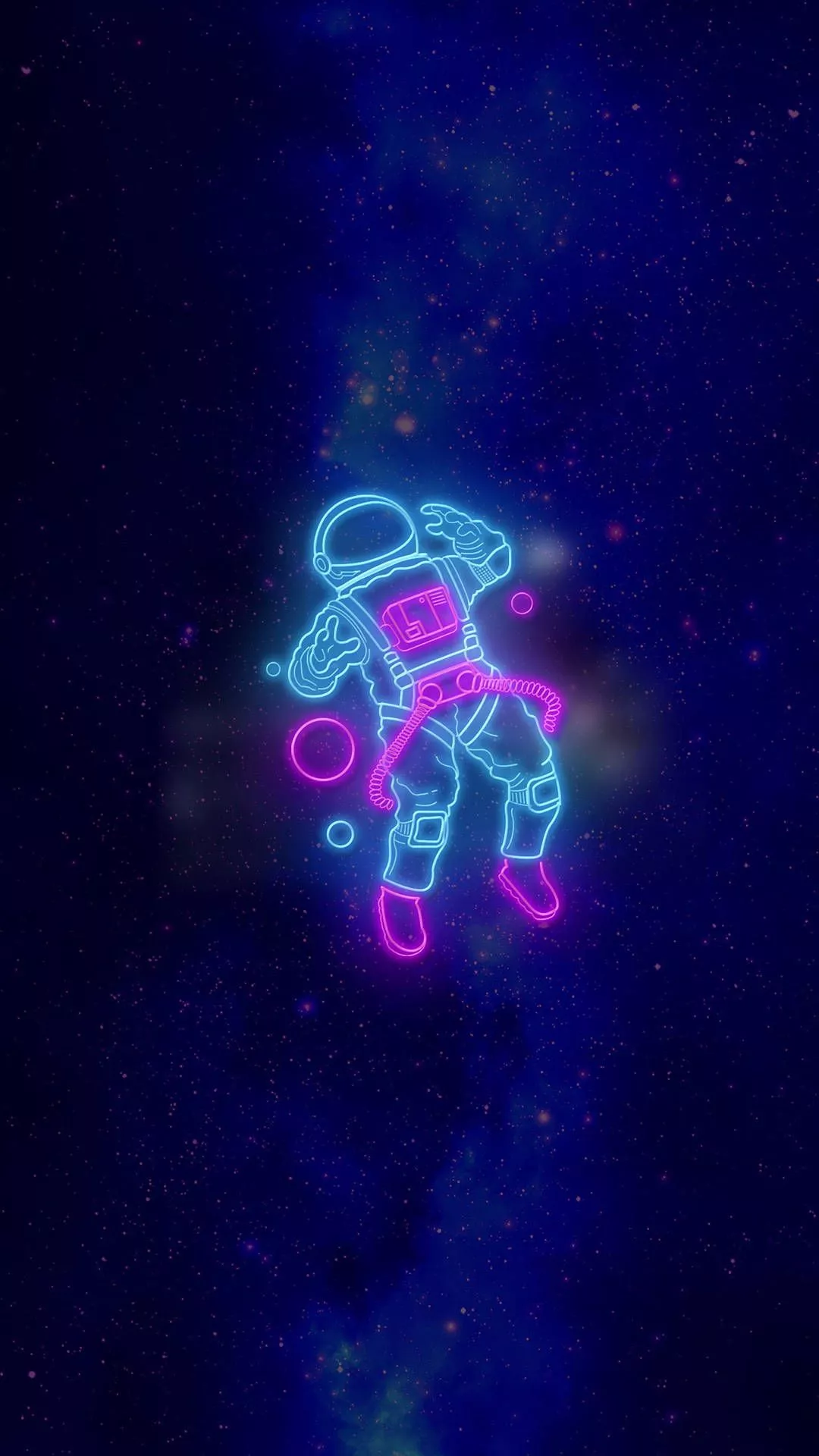 Astronaut In Space Neon Aesthetic