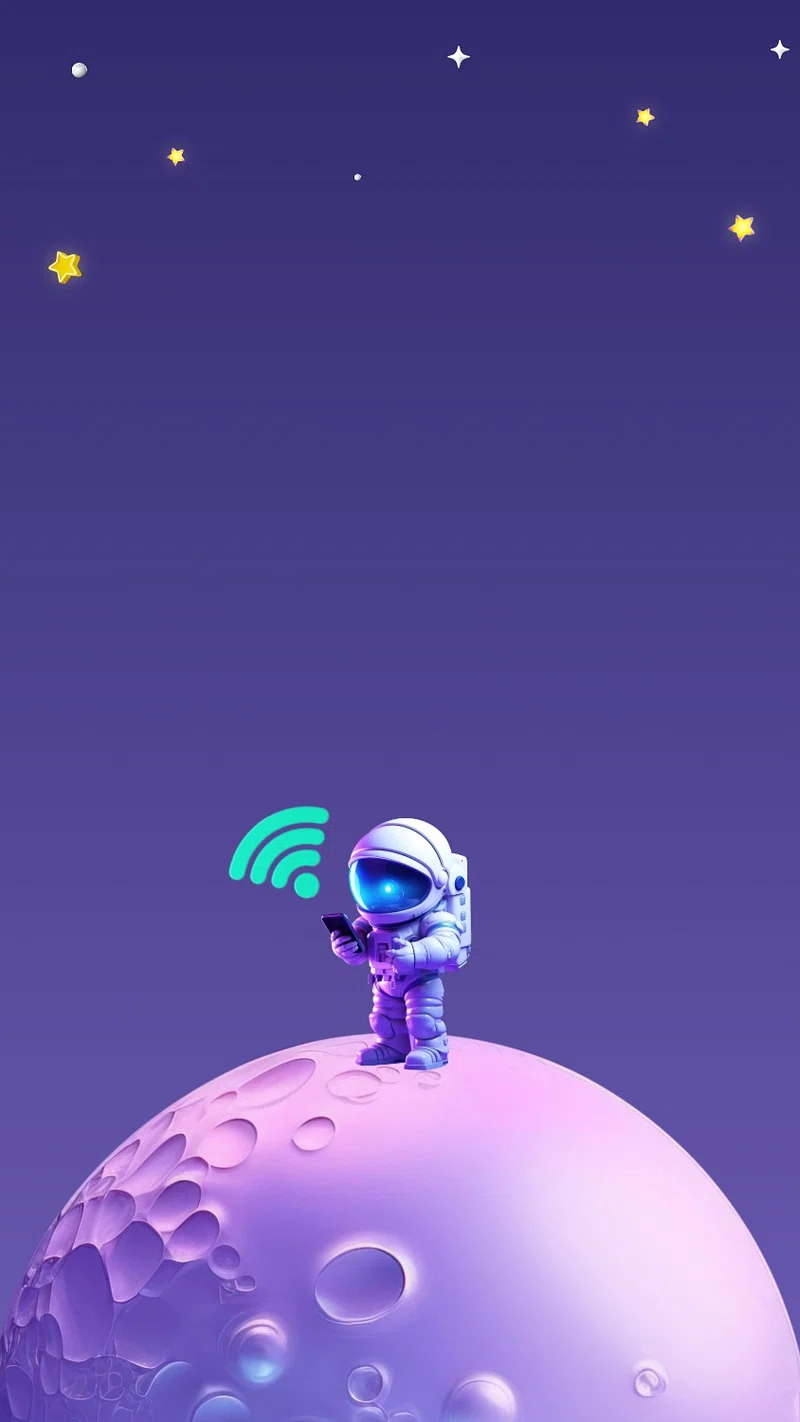Purple iPhone wallpaper, 3D wifi