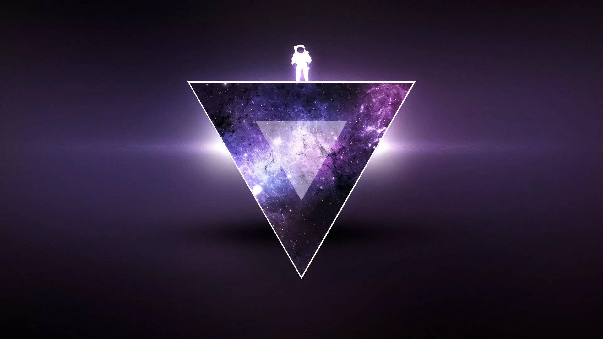 Purple Sci Fi Astronaut In A Triangle