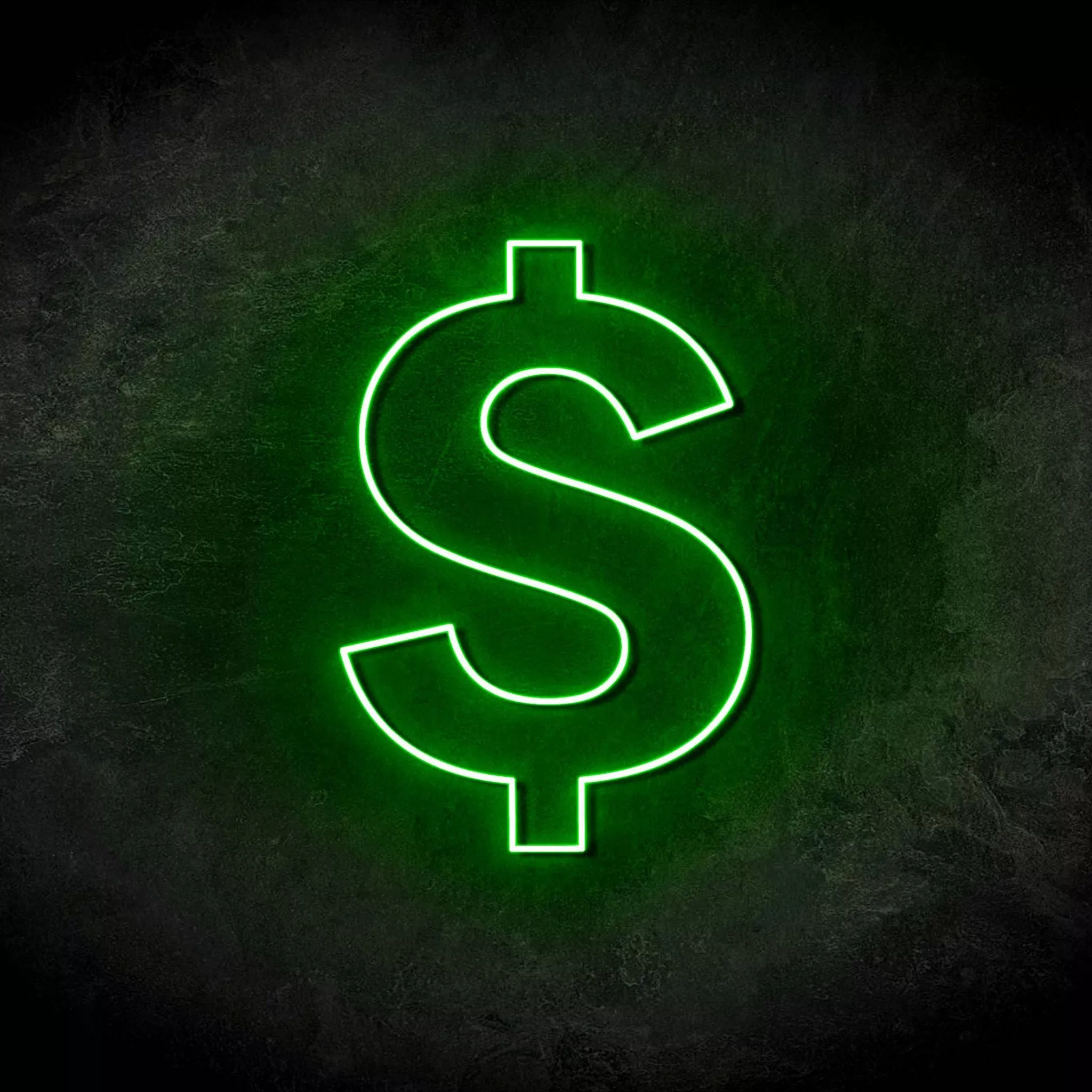 Dollar Wallpaper 4K, Logo, Neon sign
