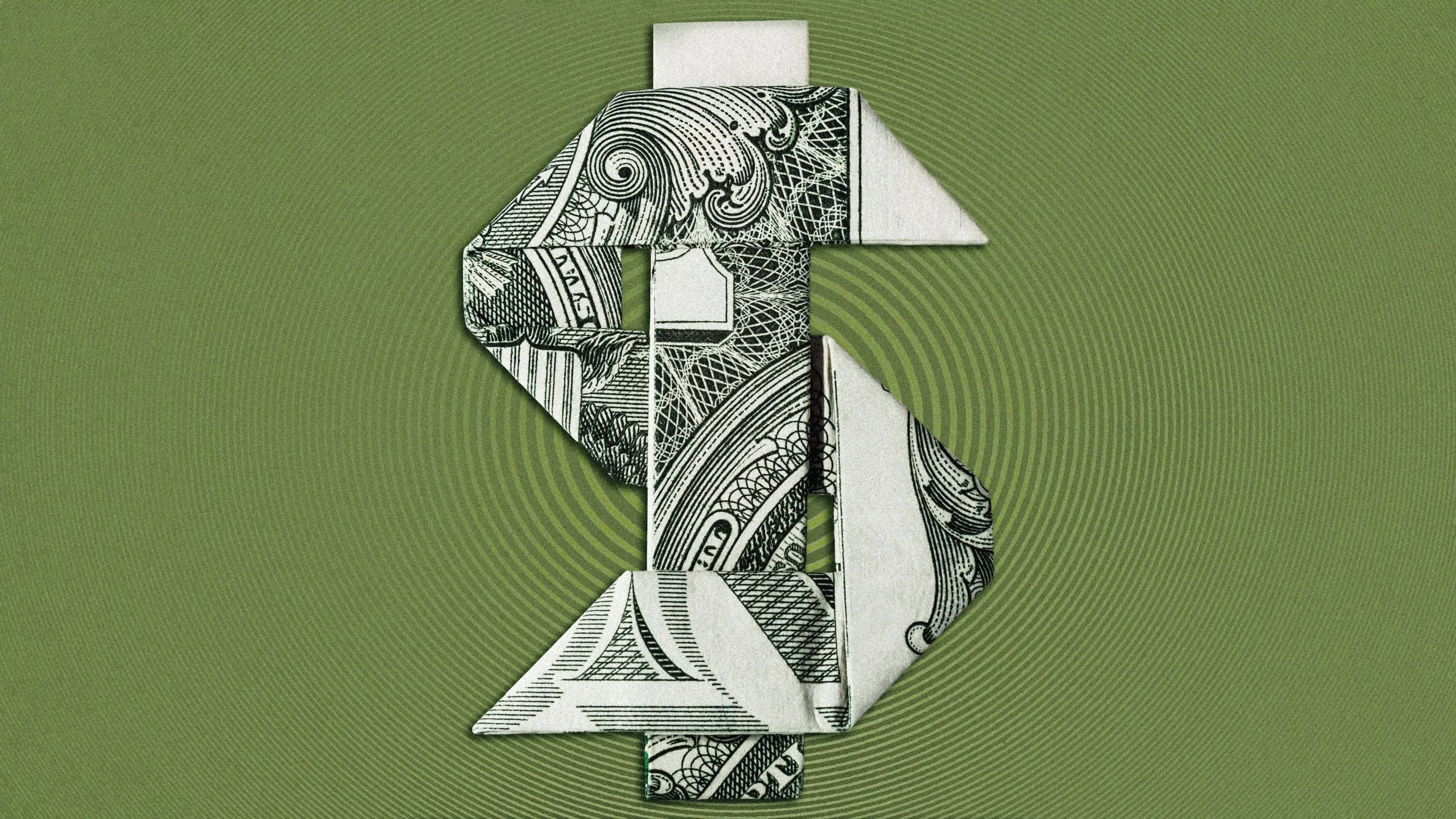 Origami Dollar Bill 5K Wallpaper