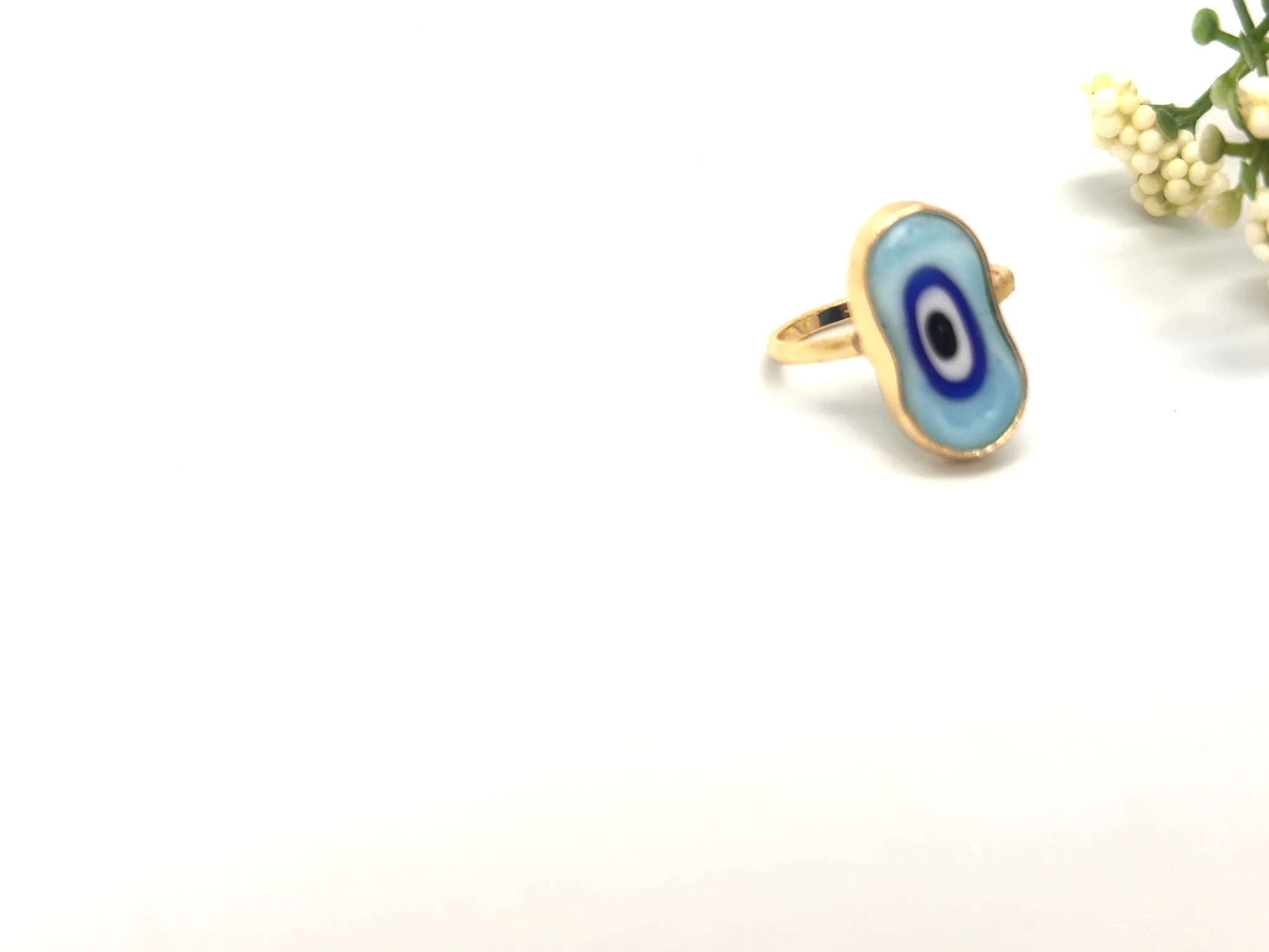 Oval Evil Eye Ring