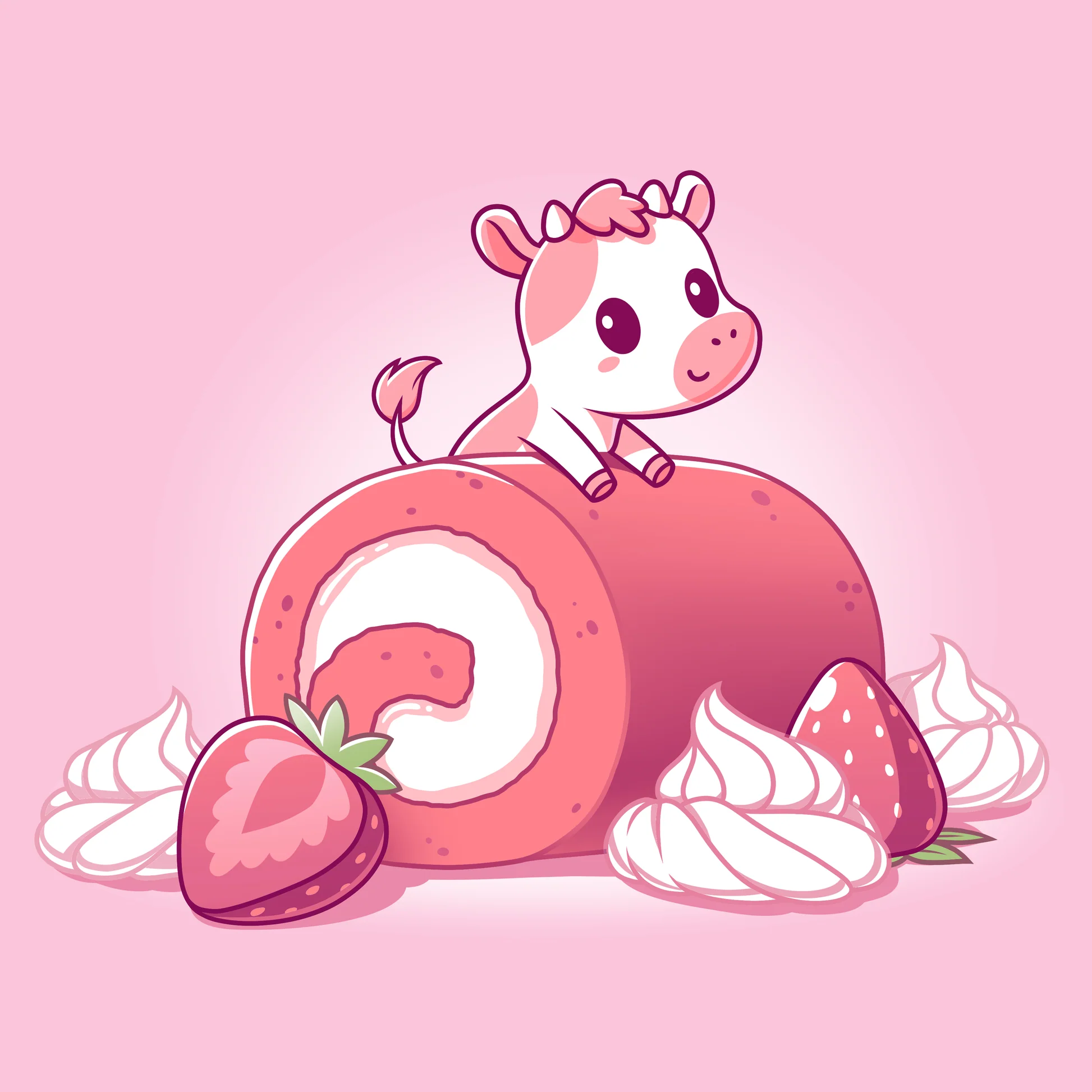Strawberry Roll Cow. Funny, cute