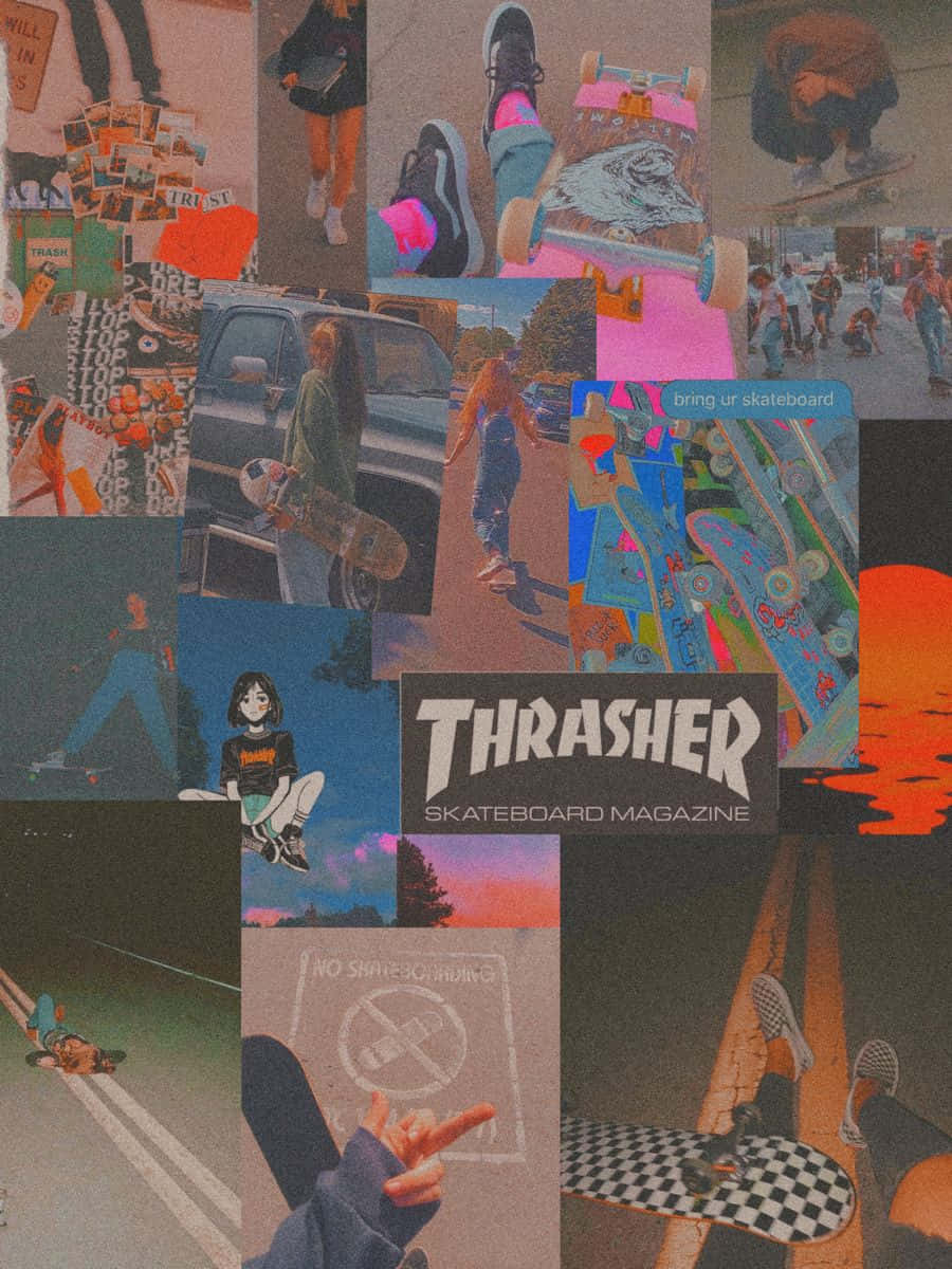 Collage Of Skateboarders Wallpaper