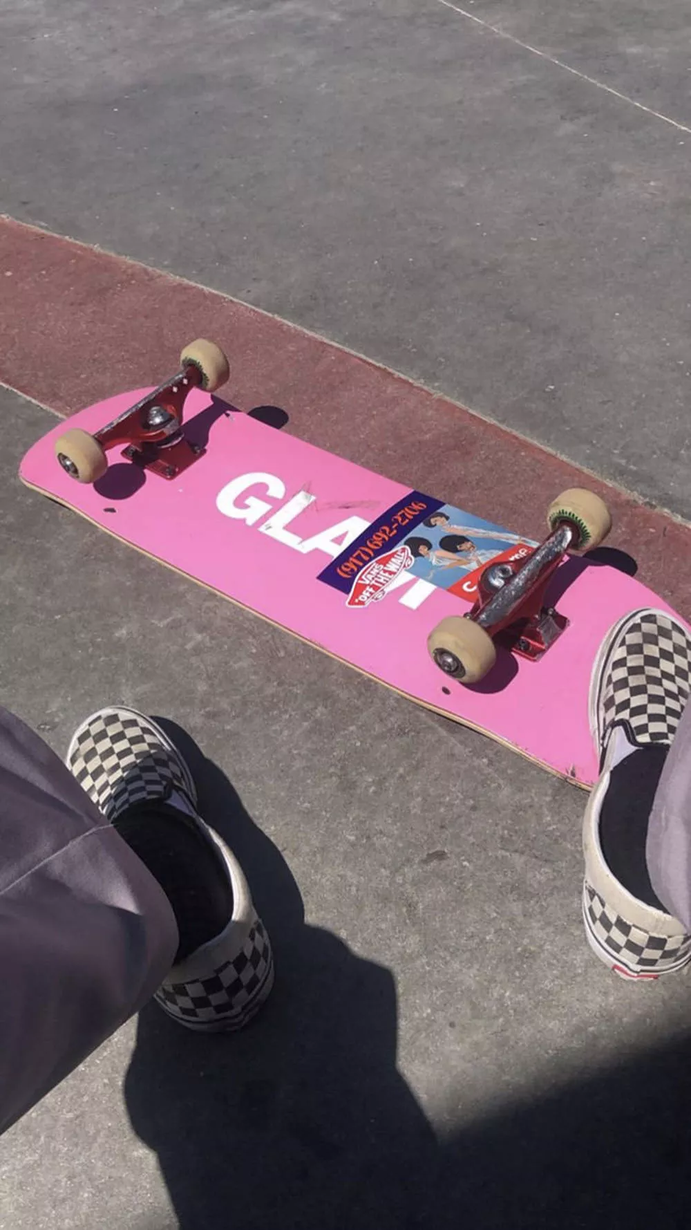 Pink Glam Skateboard And Vans Shoes