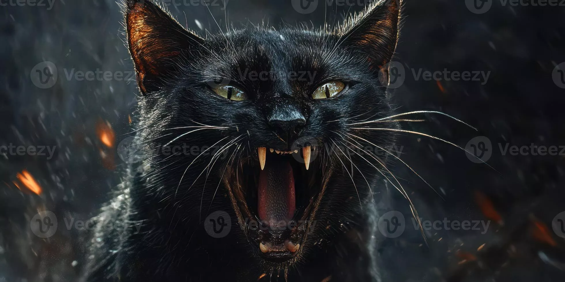 Angry Black Cat Image