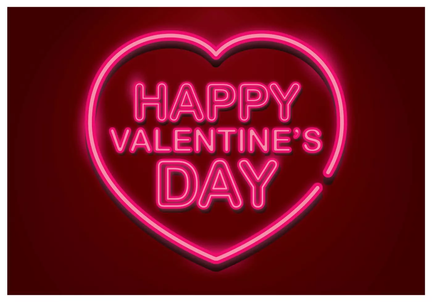 Pink Neon Cute Valentines Day