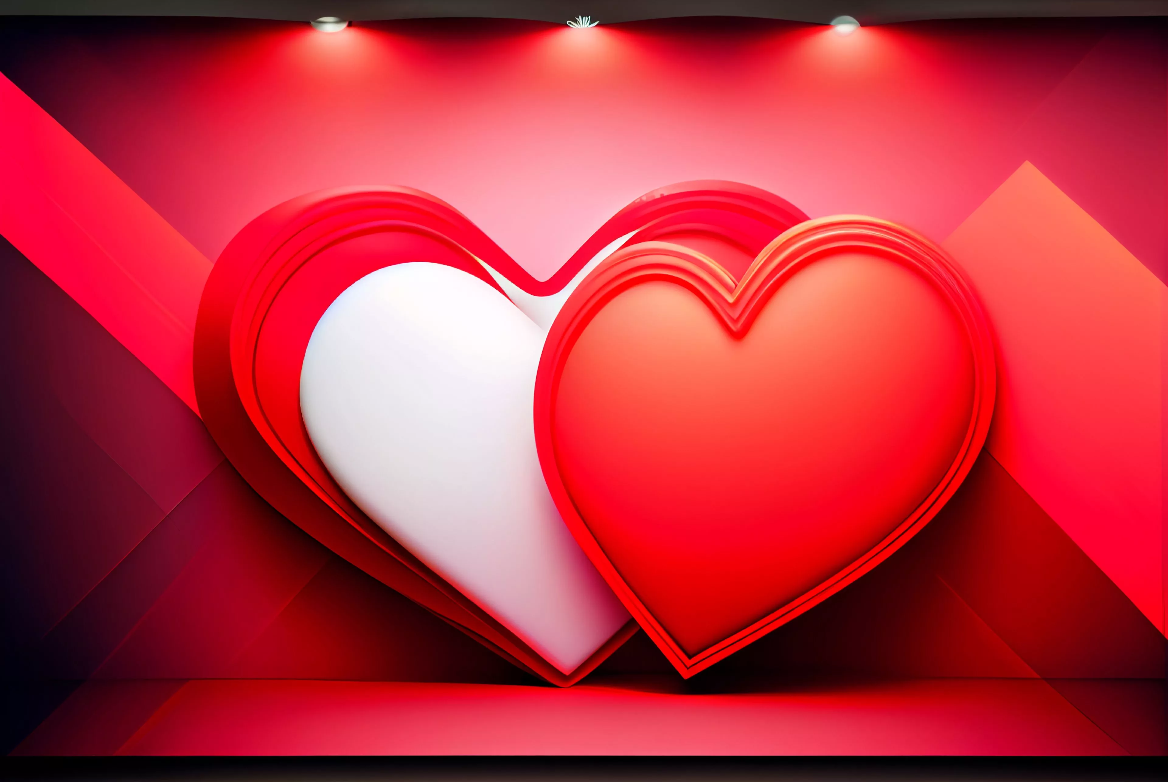 Free Valentines Day Greetings Neon Red