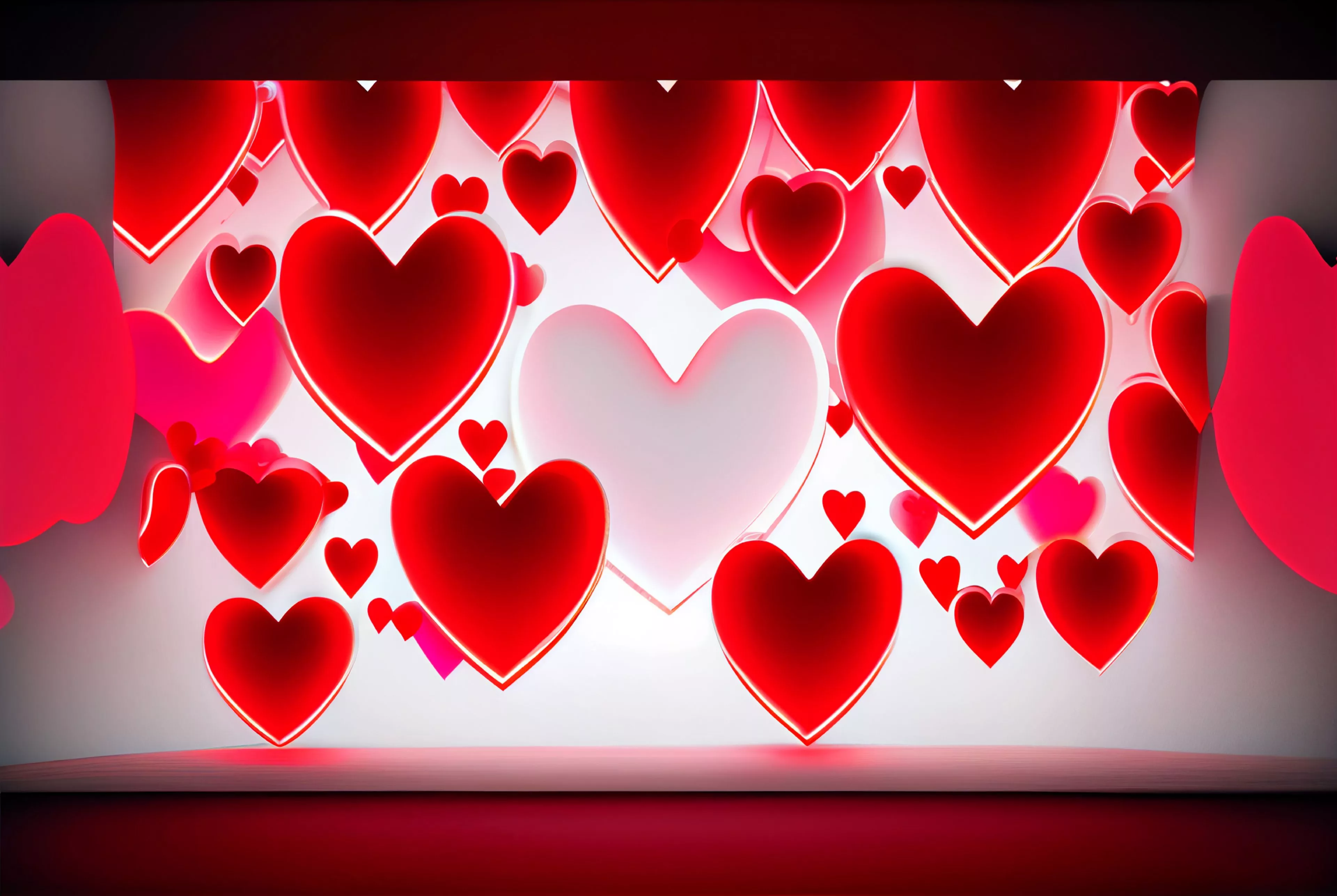 Free Valentines Day Greetings Neon Red