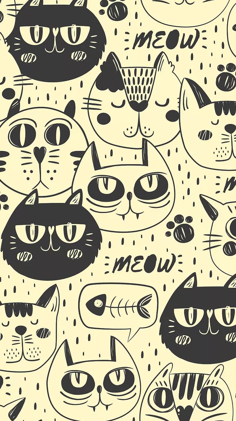 CAT CUTE, animal, art, designs, drawing