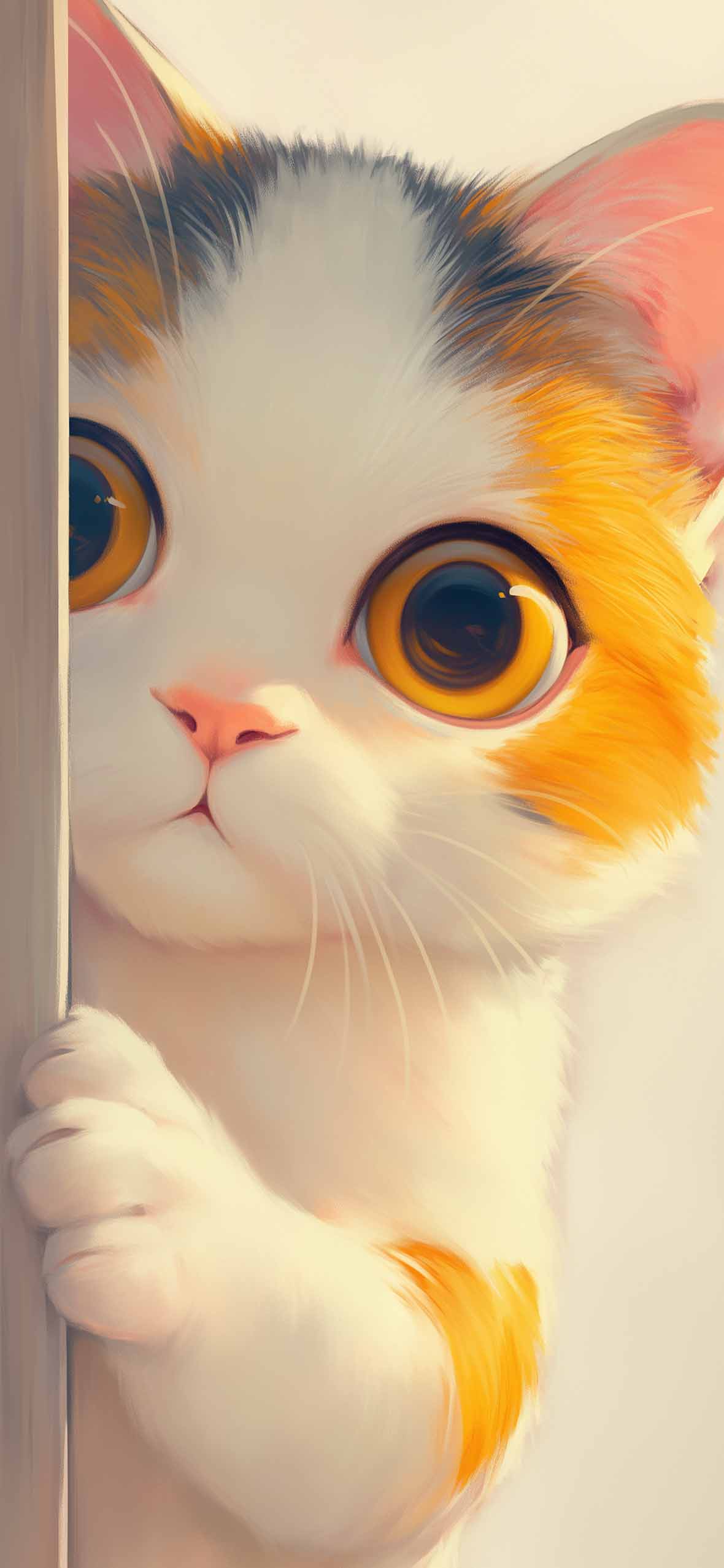 Cute Kitten Pencil Art Wallpaper