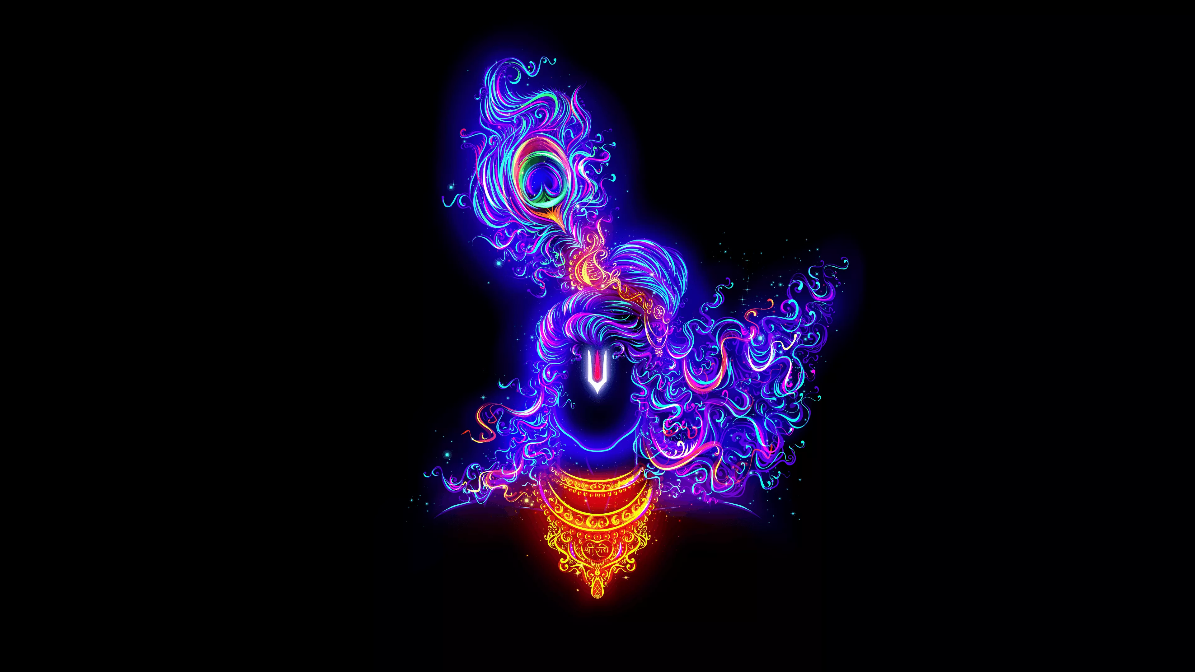 Lord Krishna Wallpaper 4K, Digital Art