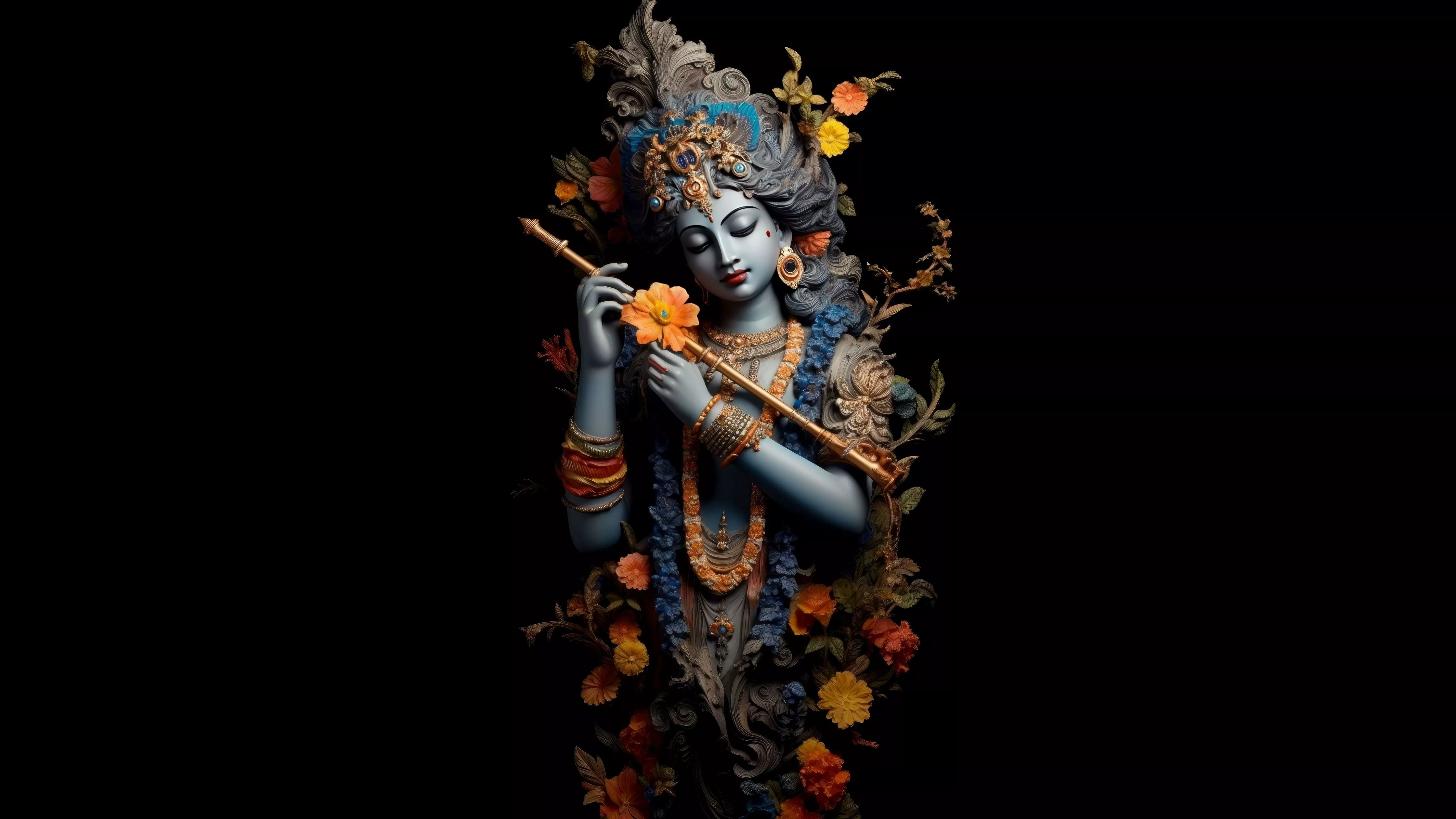 Lord Krishna Wallpaper 4K, AI art