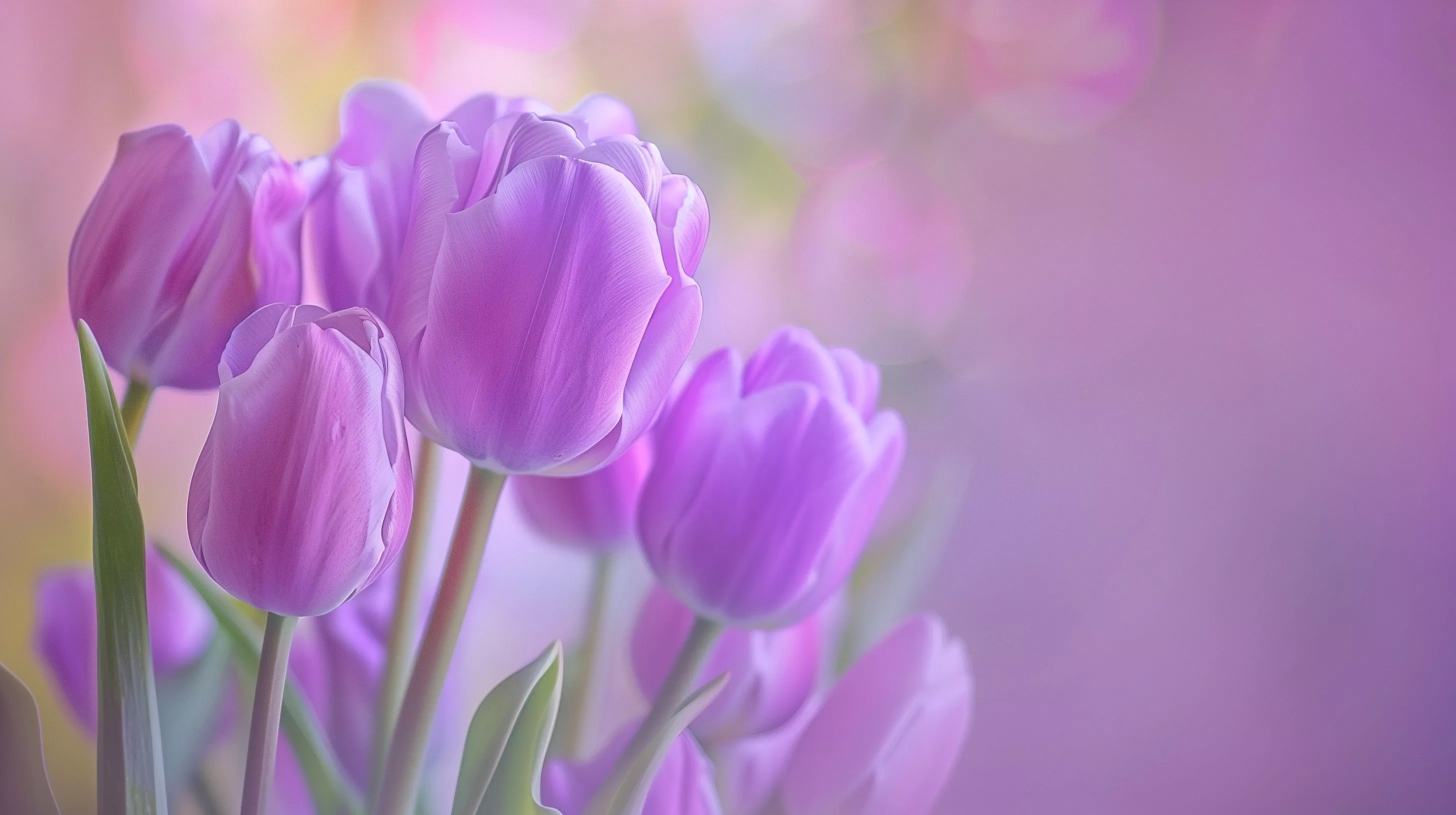 Purple Tulips Flowers Wallpaper HD Free