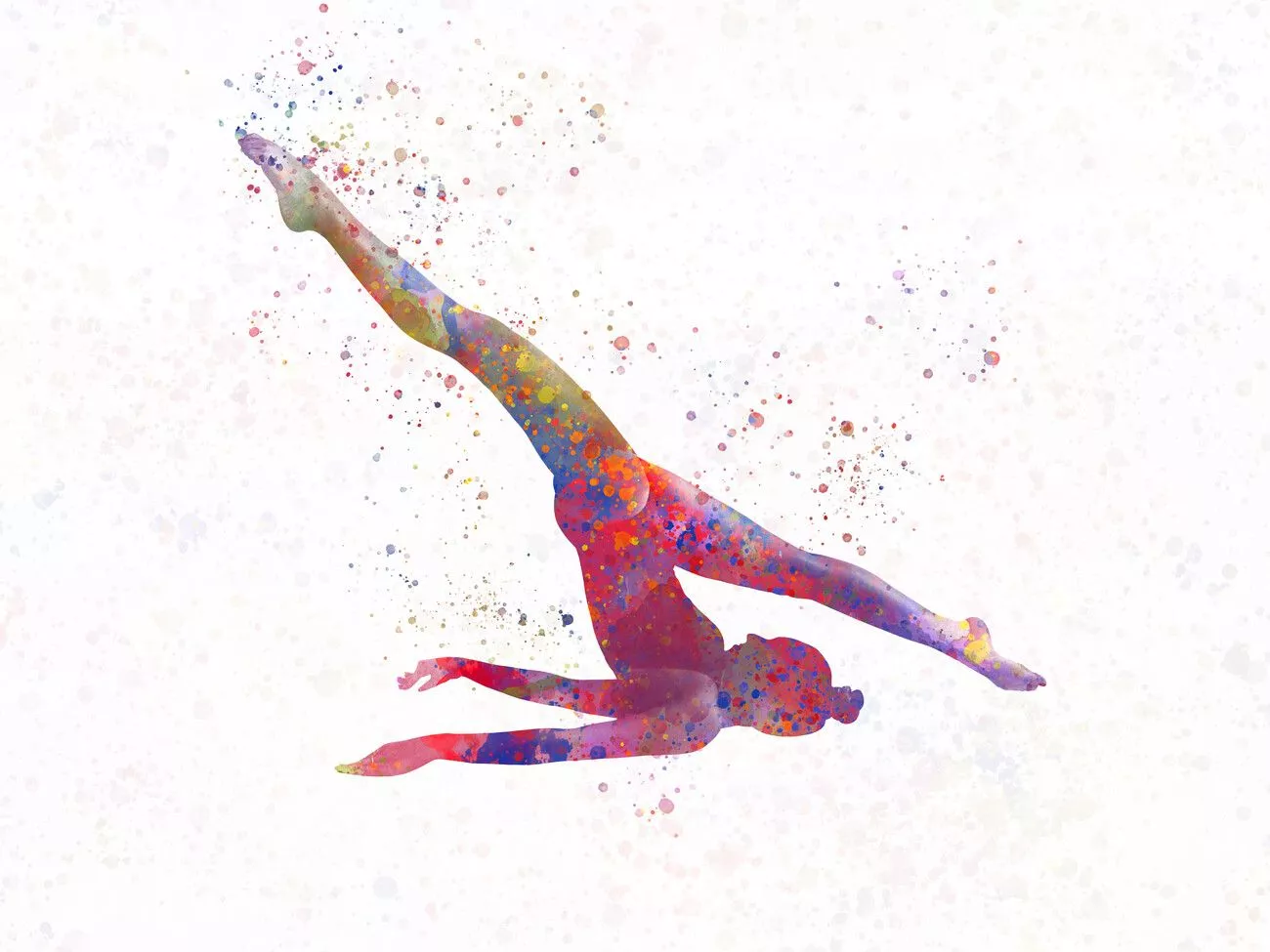 Rhythmic gymnastics in watercolor