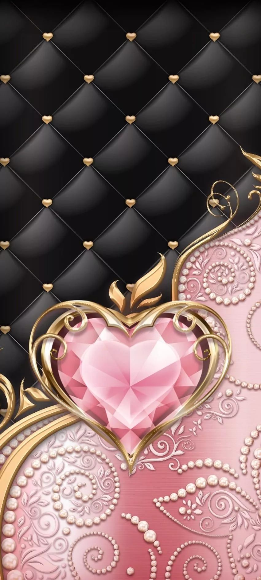 Luxury BlackPink heart, magenta, art, valentine HD phone wallpaper