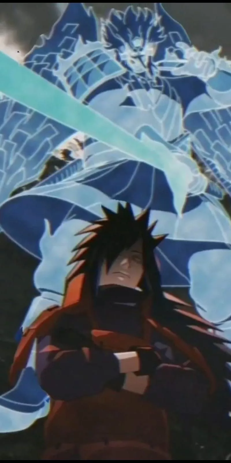 Madara Uchiha, naruto, electric blue