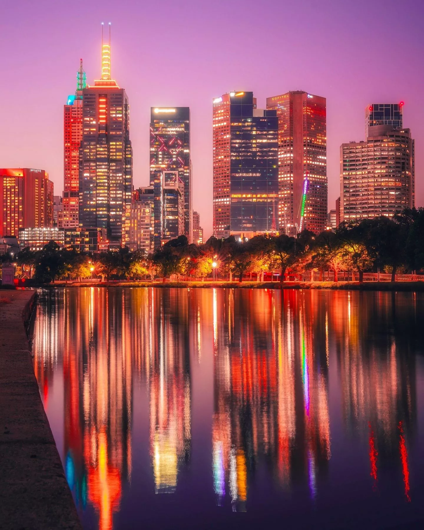 City Lights In Melbourne City Wallpaper