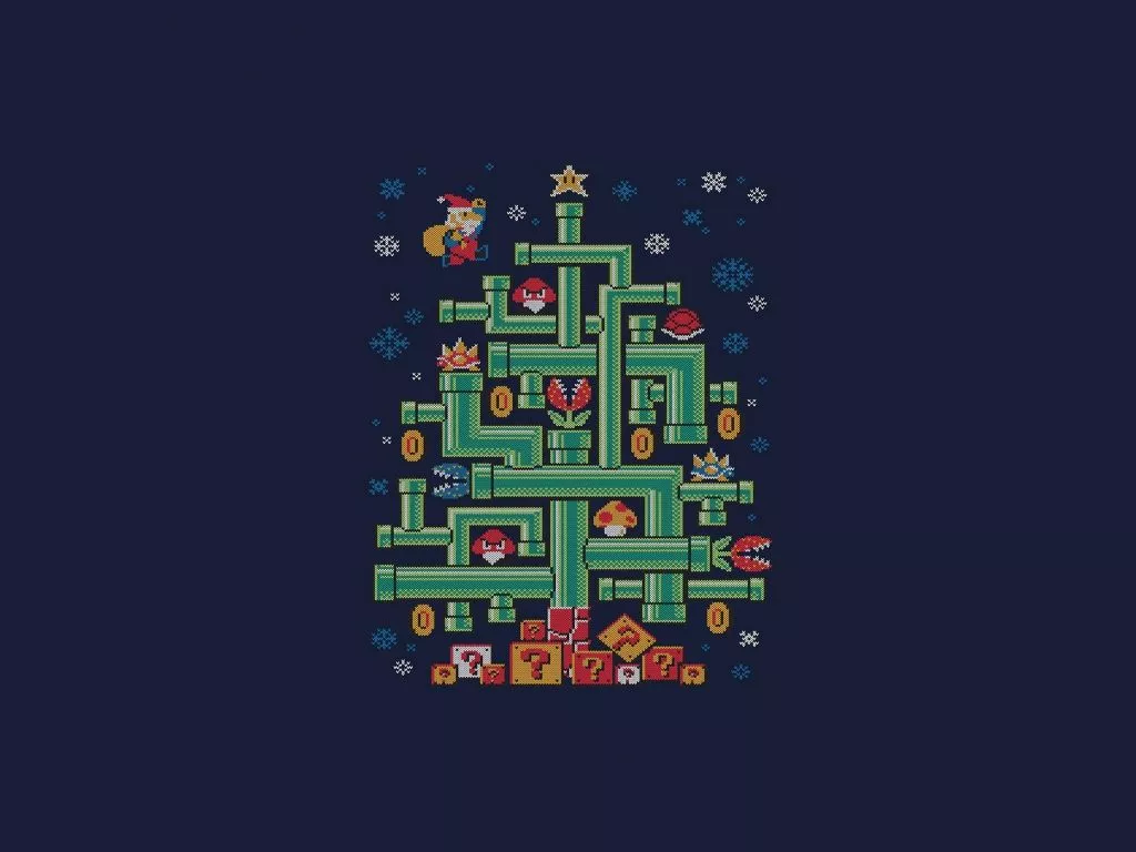 Wallpaper minimal, mario, 8 bit pixel