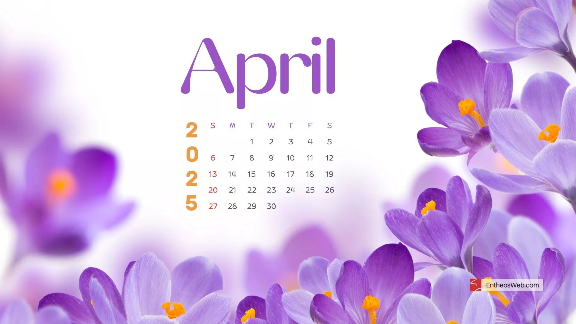 April 2025 Calendar Desktop Wallpaper