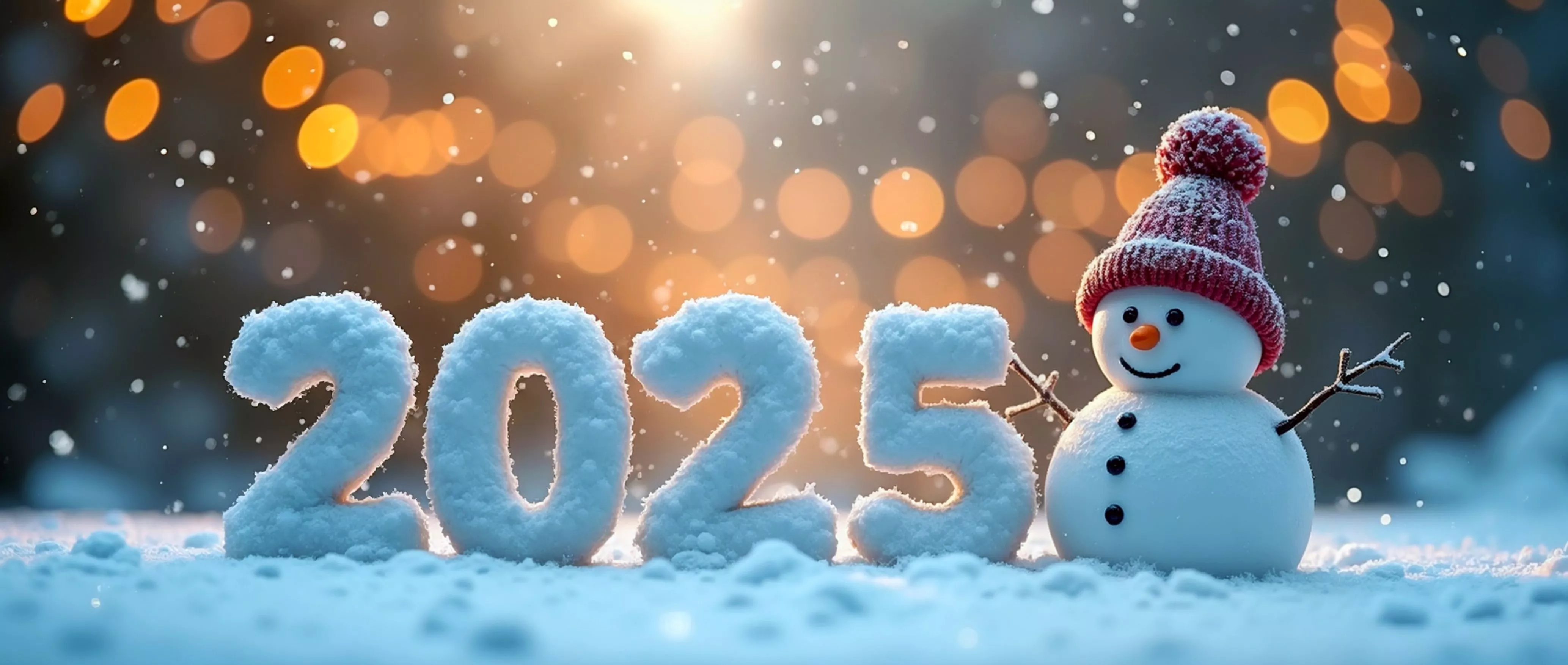 Wallpaper New year, snowman, 2025
