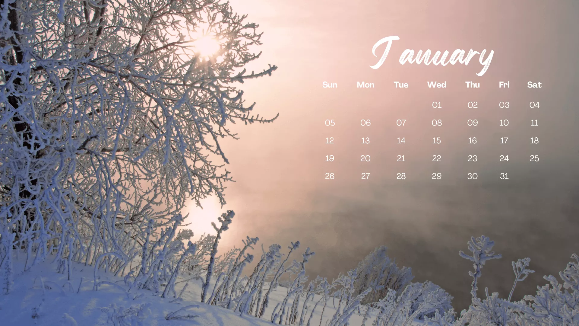 FREE JANUARY 2025 DESKTOP CALENDAR