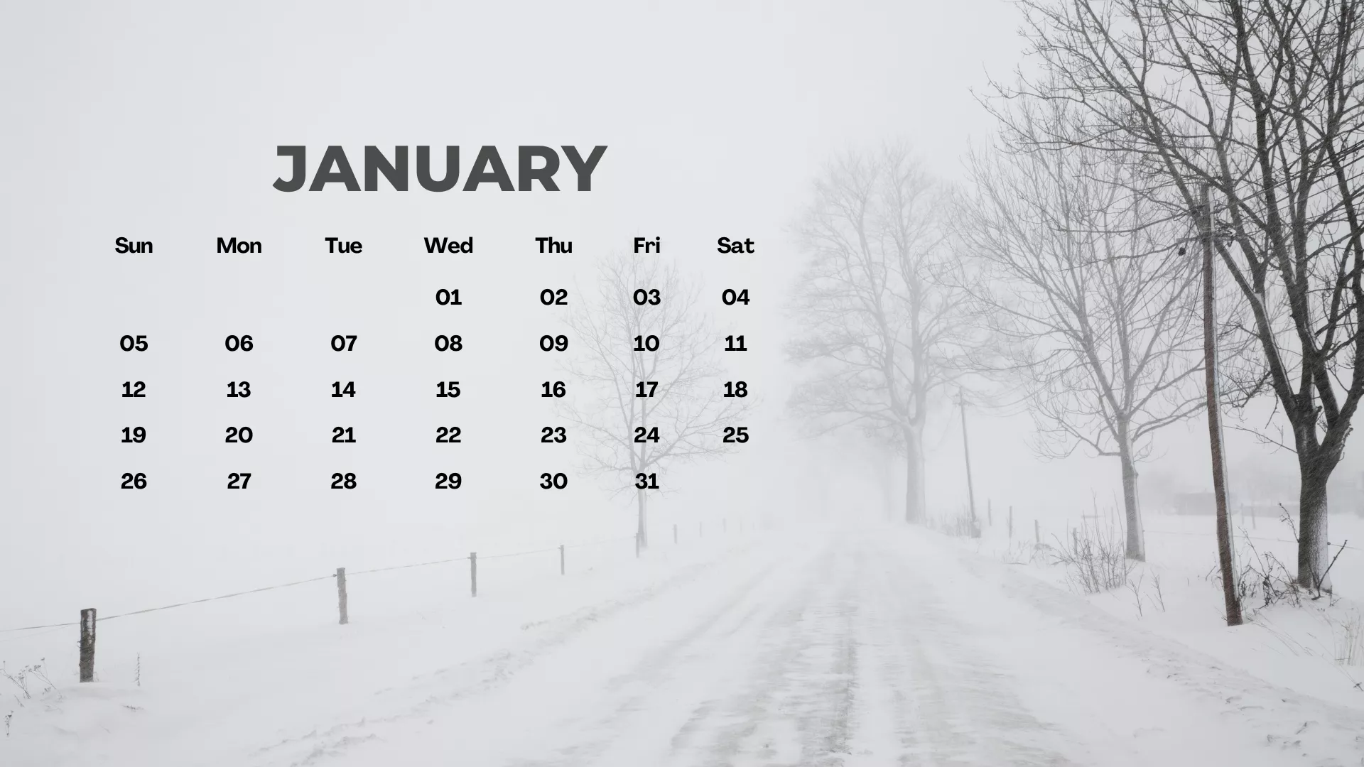 FREE JANUARY 2025 DESKTOP CALENDAR