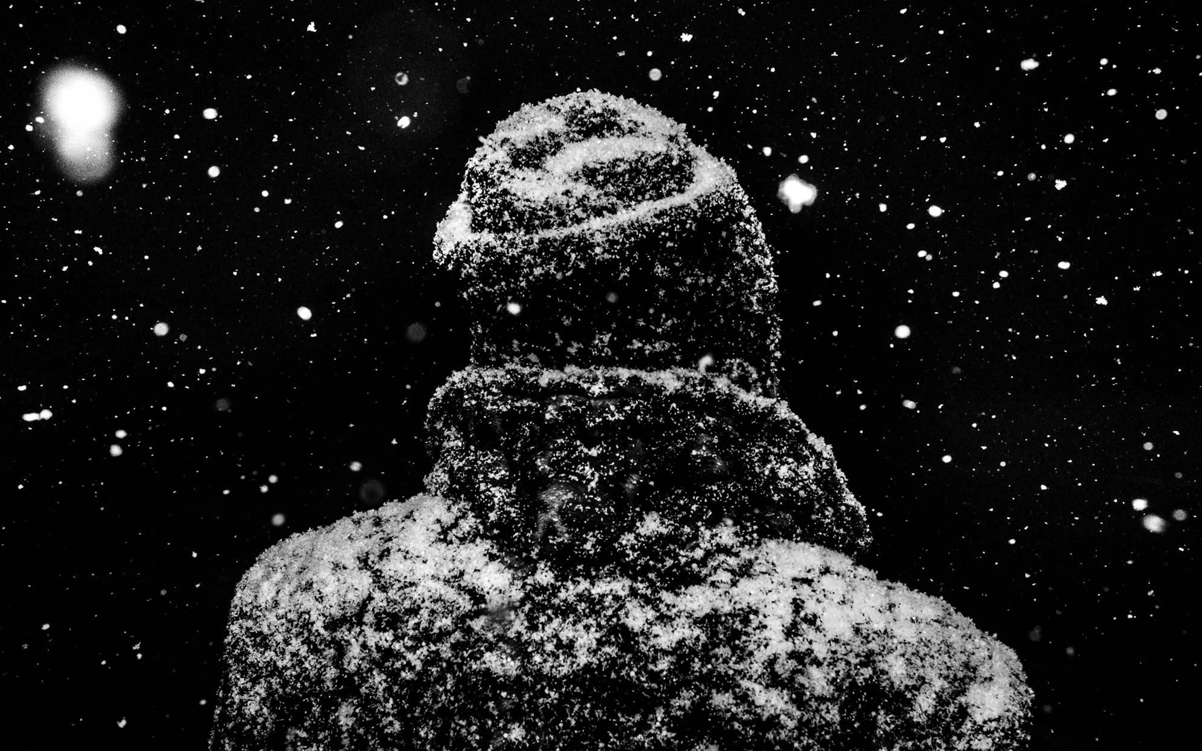 Snow Winter Dark Man Nature