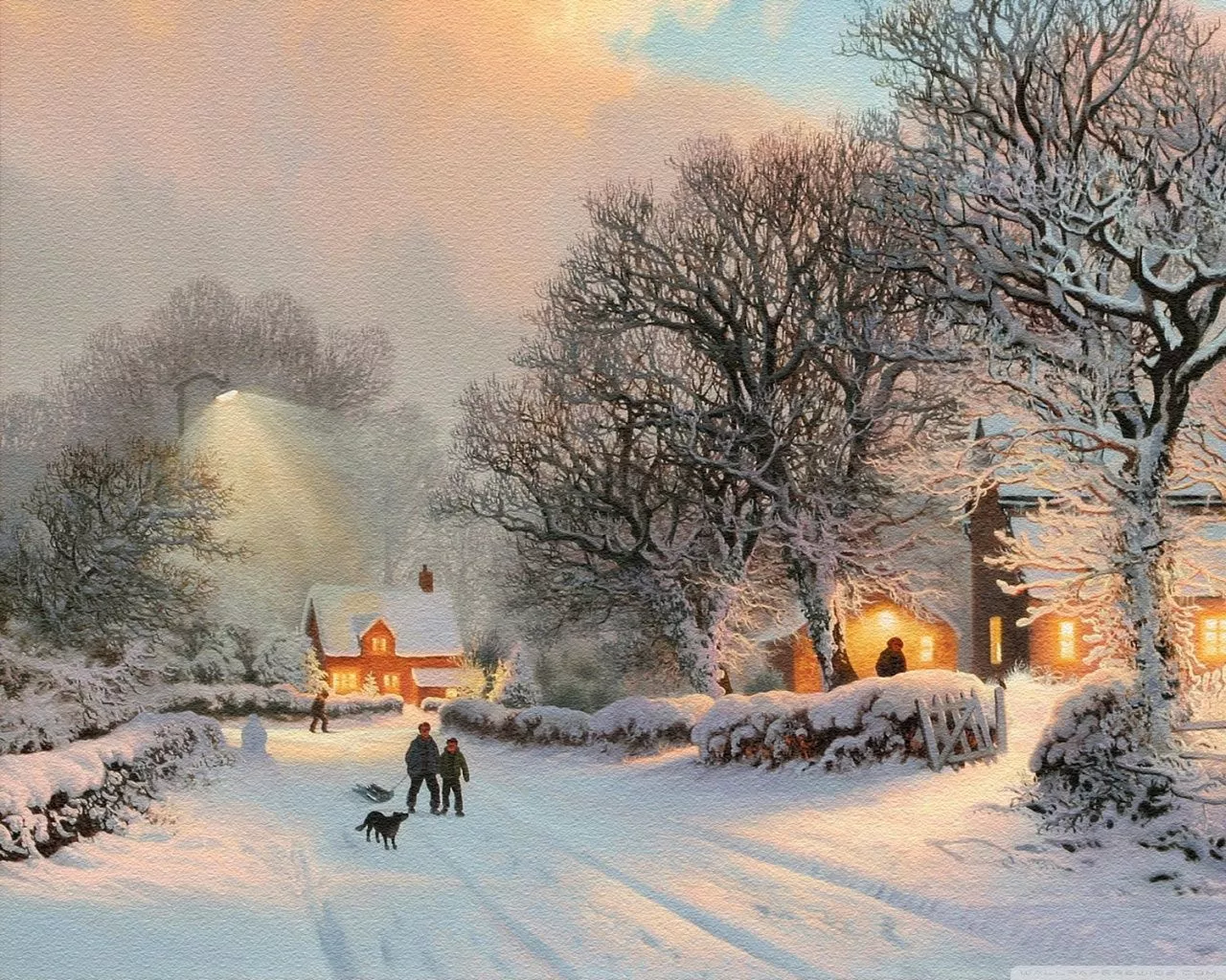 Winter Painting Ultra HD Wallpaper