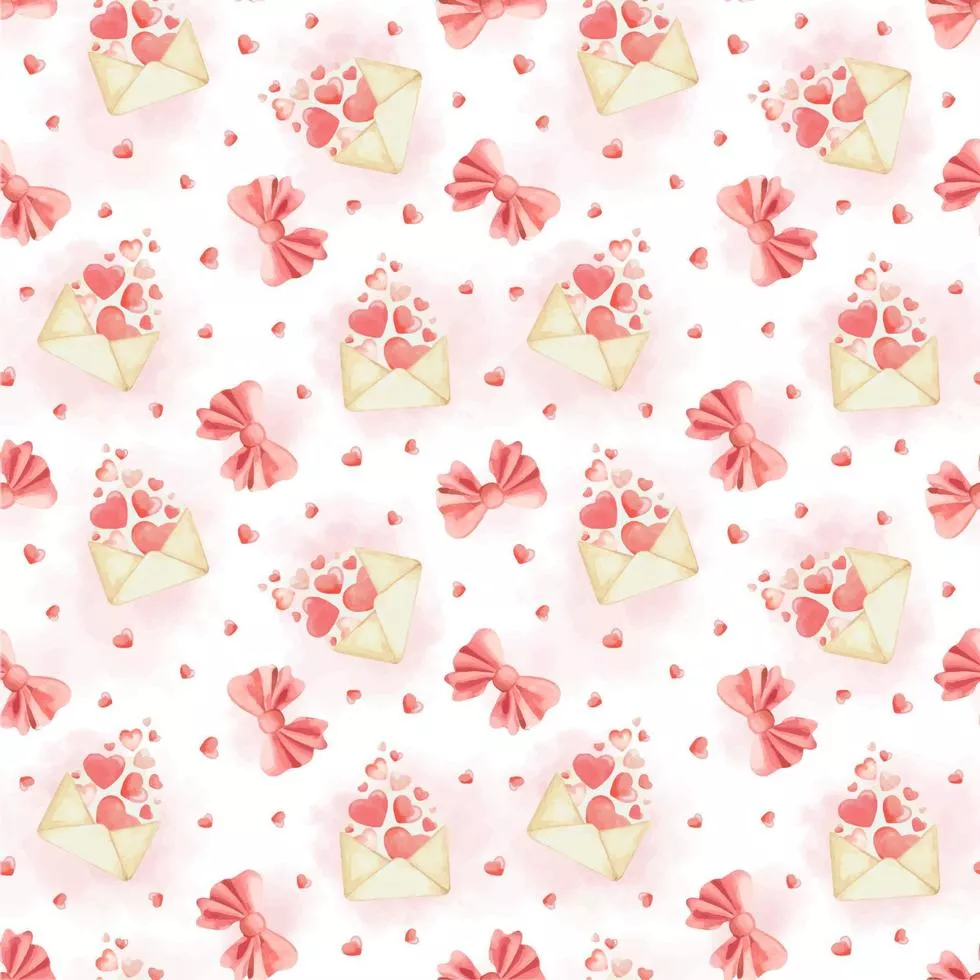 An envelope with hearts flying out