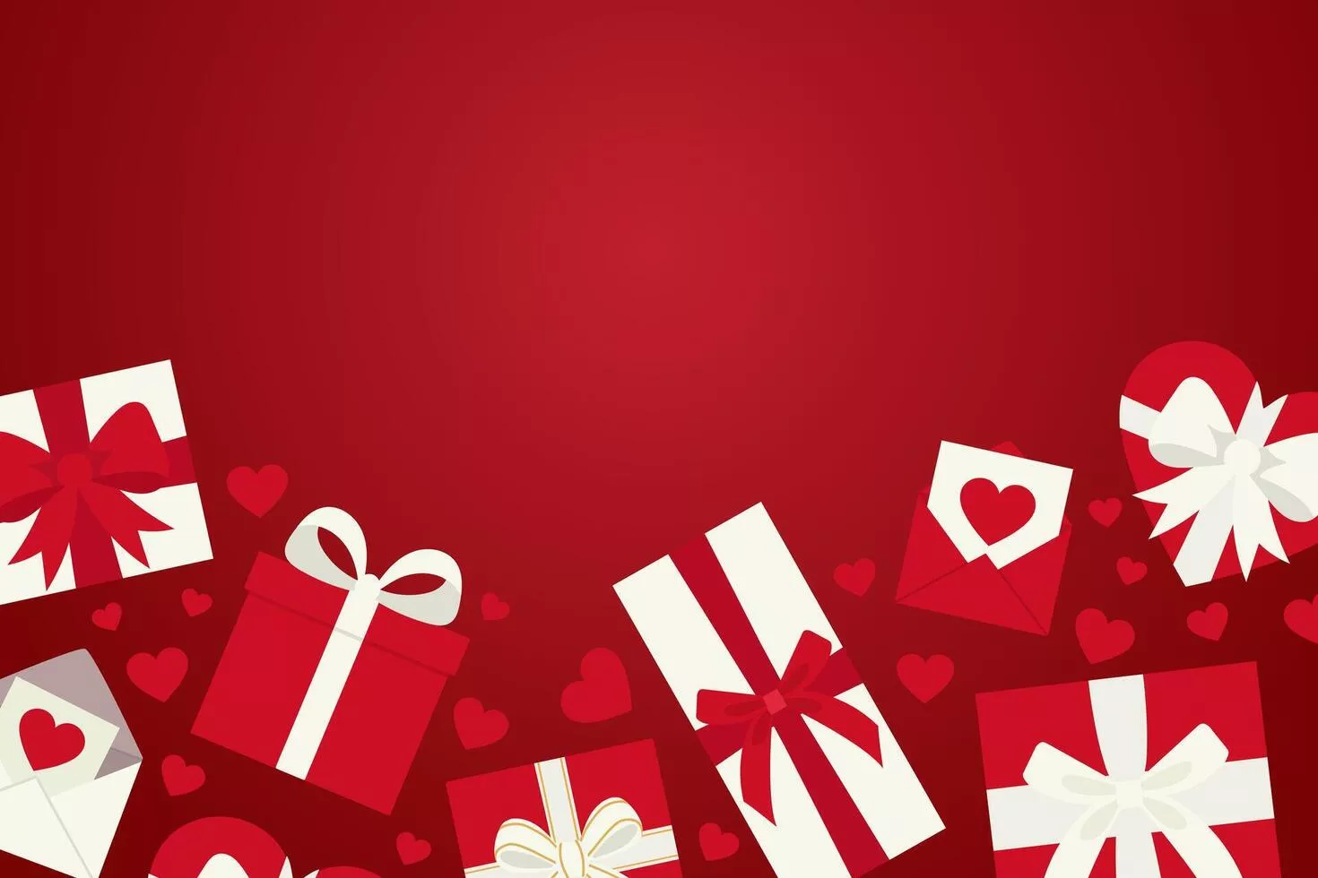 Happy Valentines Day banner with gift