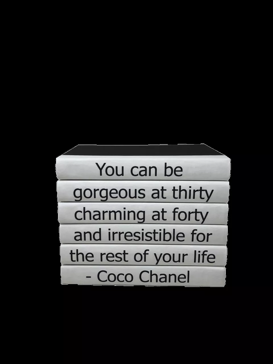 Coco Chanel Quote / Black Covers / 9.5