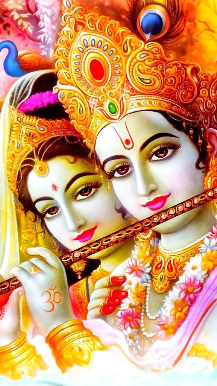 Radha Krishna Closed Up Wallpaper