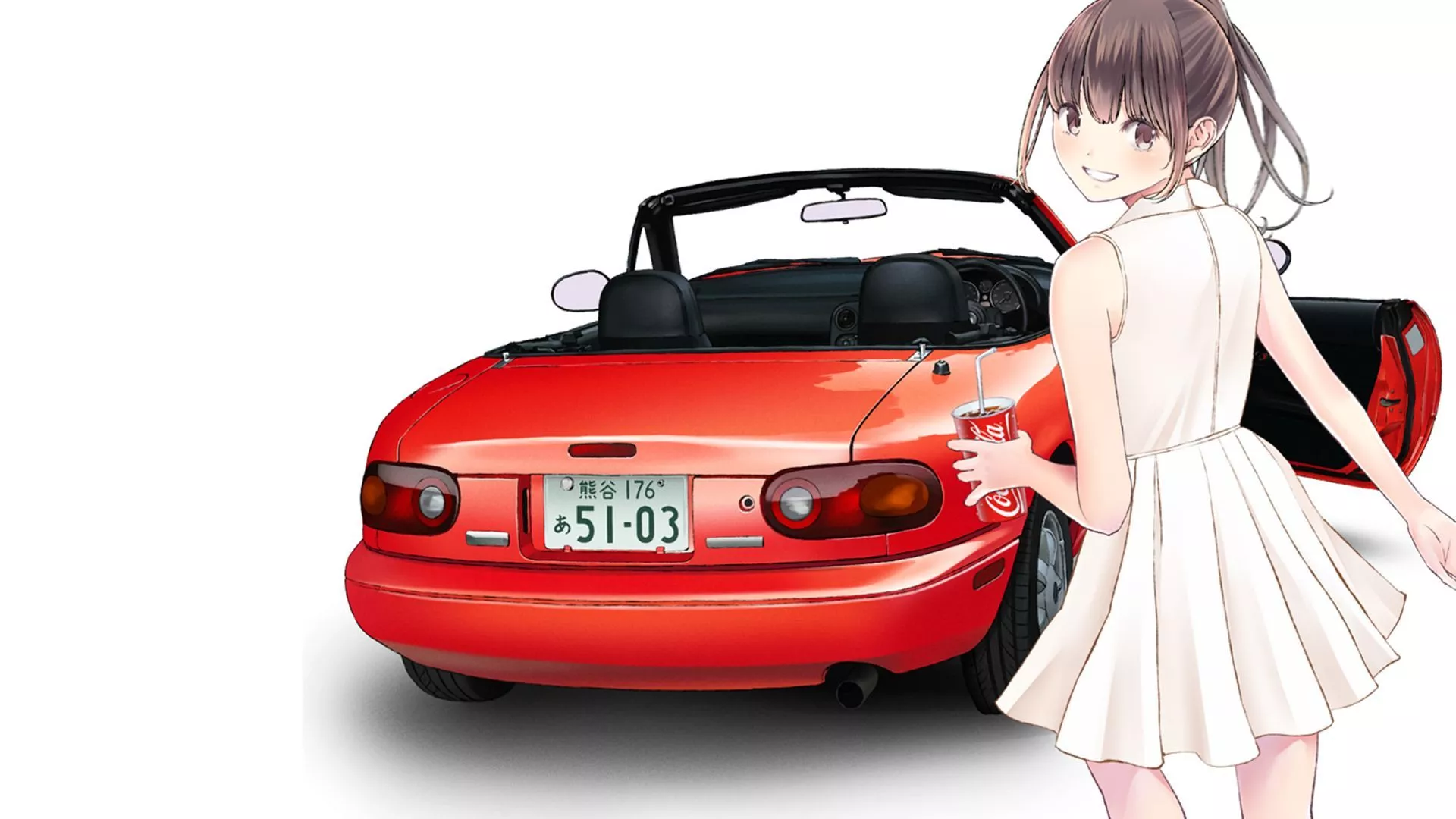 HD desktop wallpaper: Anime, Car, Smile