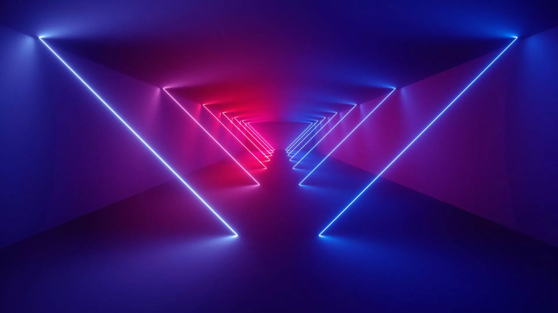 Download Dark Neon Hallway Wallpaper