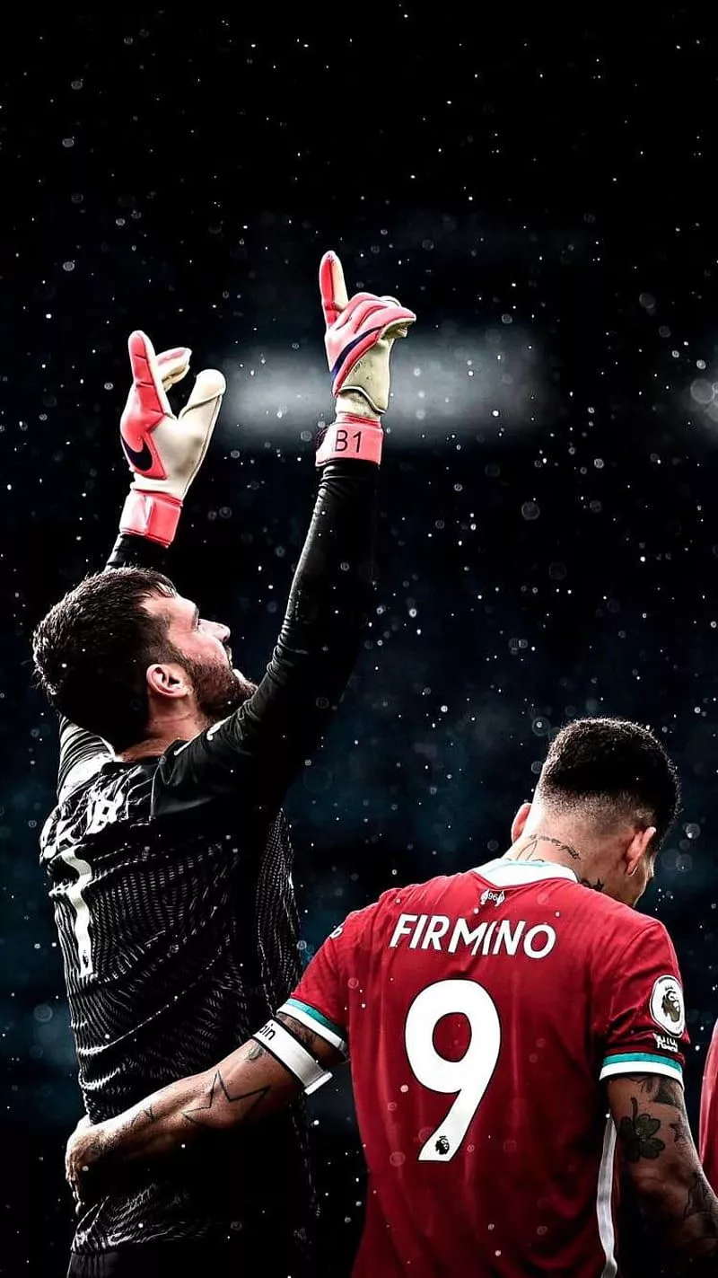Firmino and Allison, football, liverpool fc, HD phone wallpaper