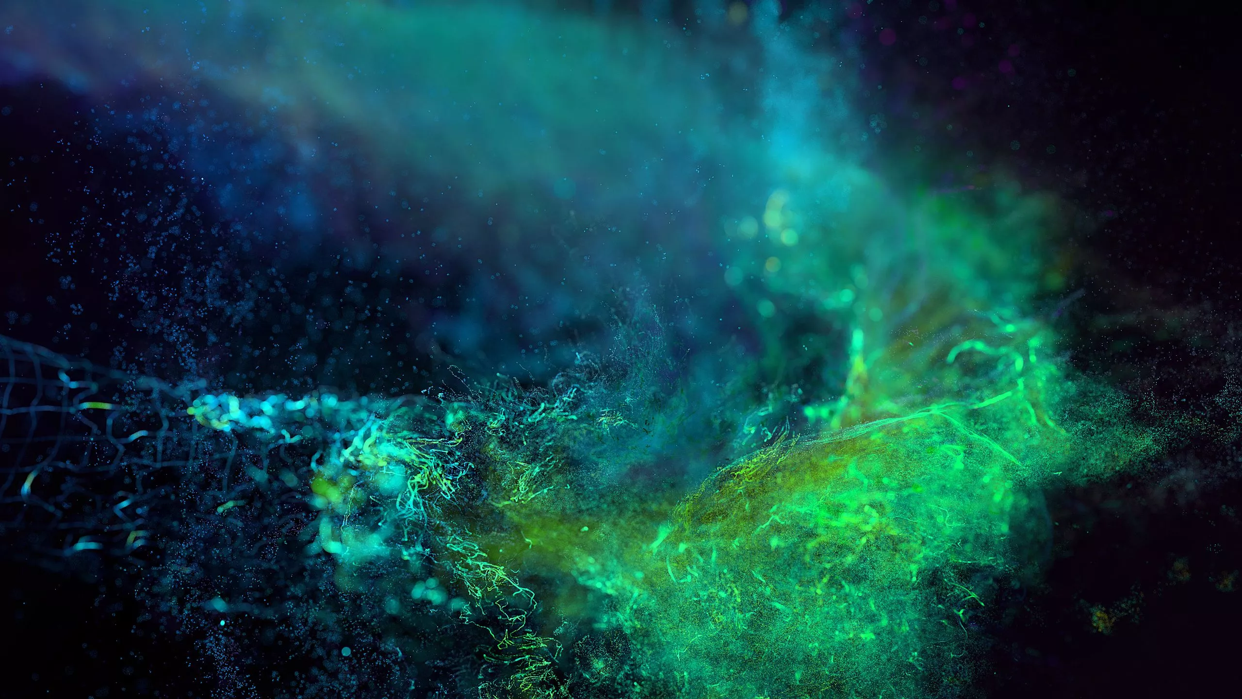 Wallpaper Green and Blue Abstract Painting, Background Free Image
