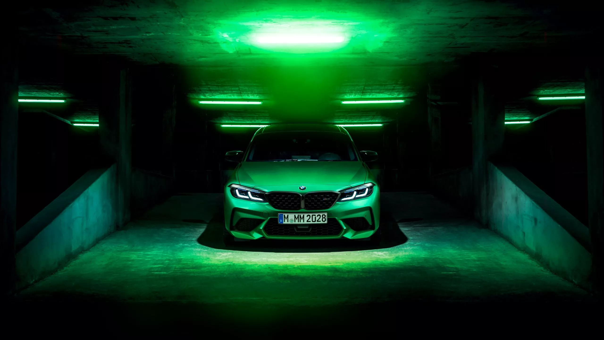 BMW M2 Wallpaper 4K, Green, Dark background